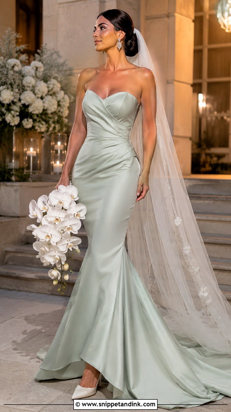 Light Green Mermaid Wedding Dress - Snippet and Ink - 25 Light Green Wedding Dress Ideas