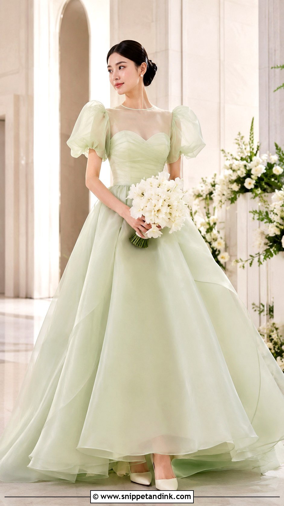Light Green Organza Wedding Dress - Snippet and Ink - 25 Light Green Wedding Dress Ideas