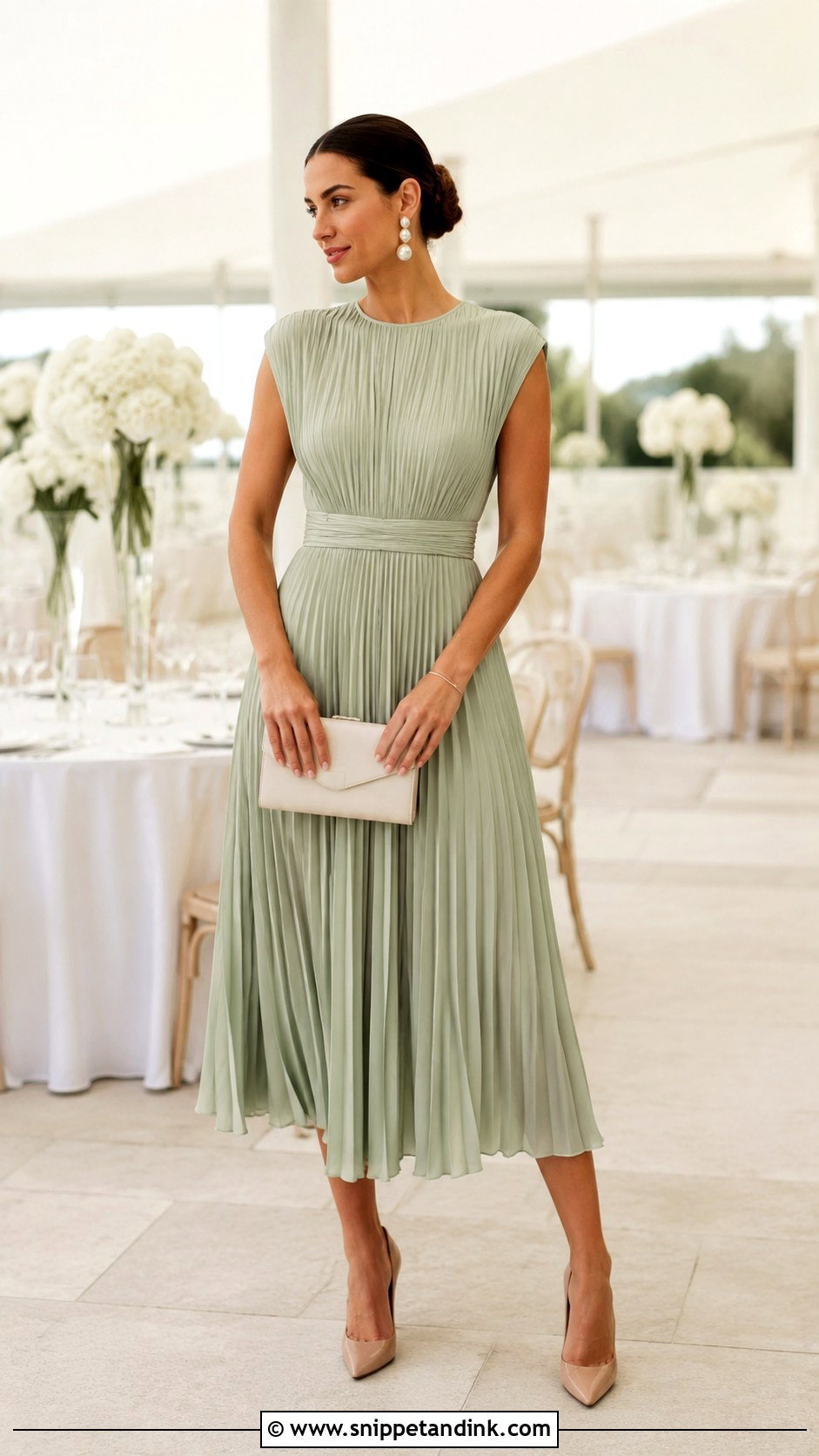 Light Green Pleated Dress Outfit - Snippet and Ink - 25 Light Green Dress Outfit Wedding Ideas