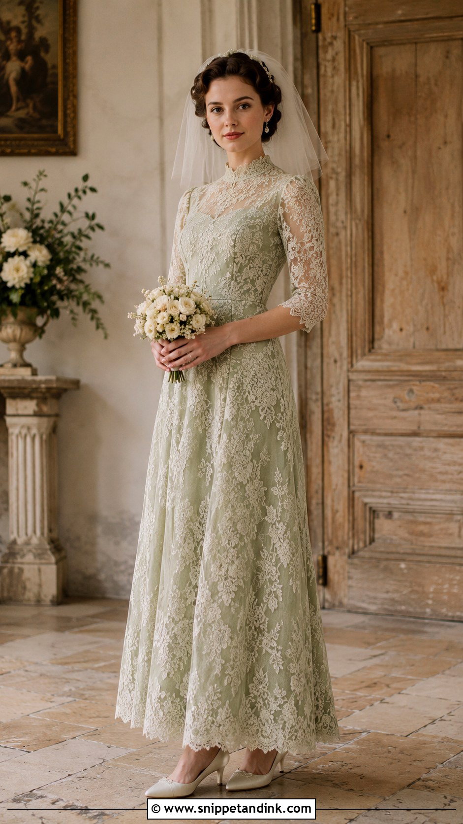 Light Green Vintage Wedding Dress - Snippet and Ink - 25 Light Green Wedding Dress Ideas
