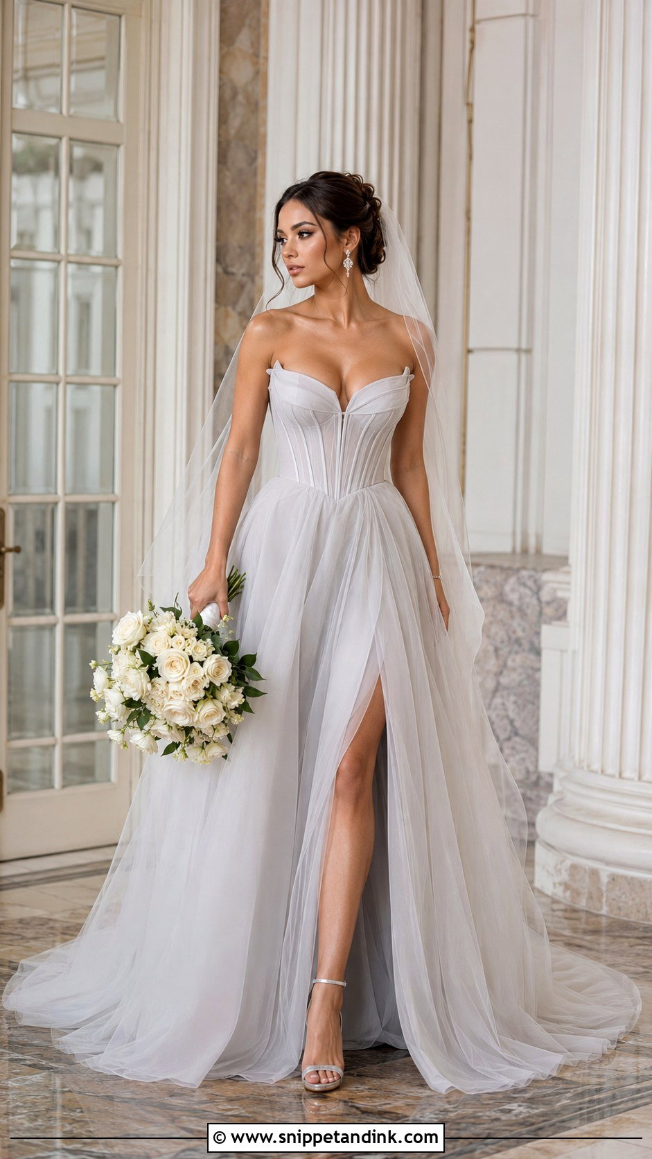 Light Grey Corset Wedding Dress - Snippet and Ink - 20 Light Grey Wedding Dress Ideas