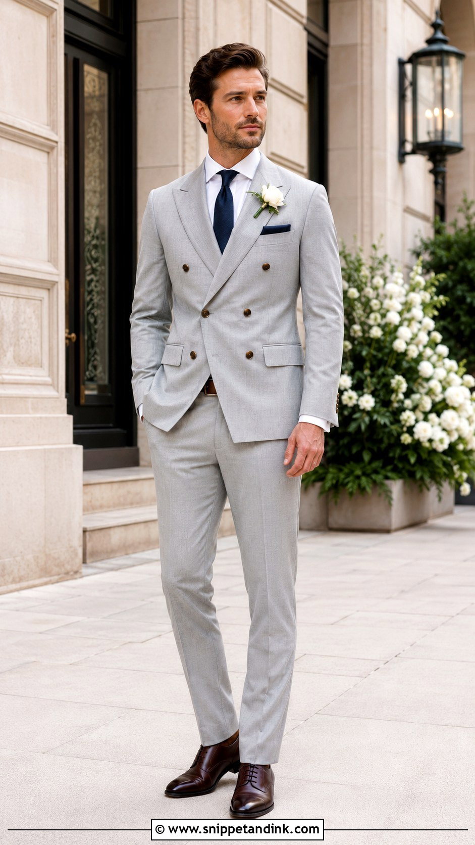 Light Grey Double Breasted Wedding Suit - Snippet and Ink - 20 Light Grey Suits Wedding