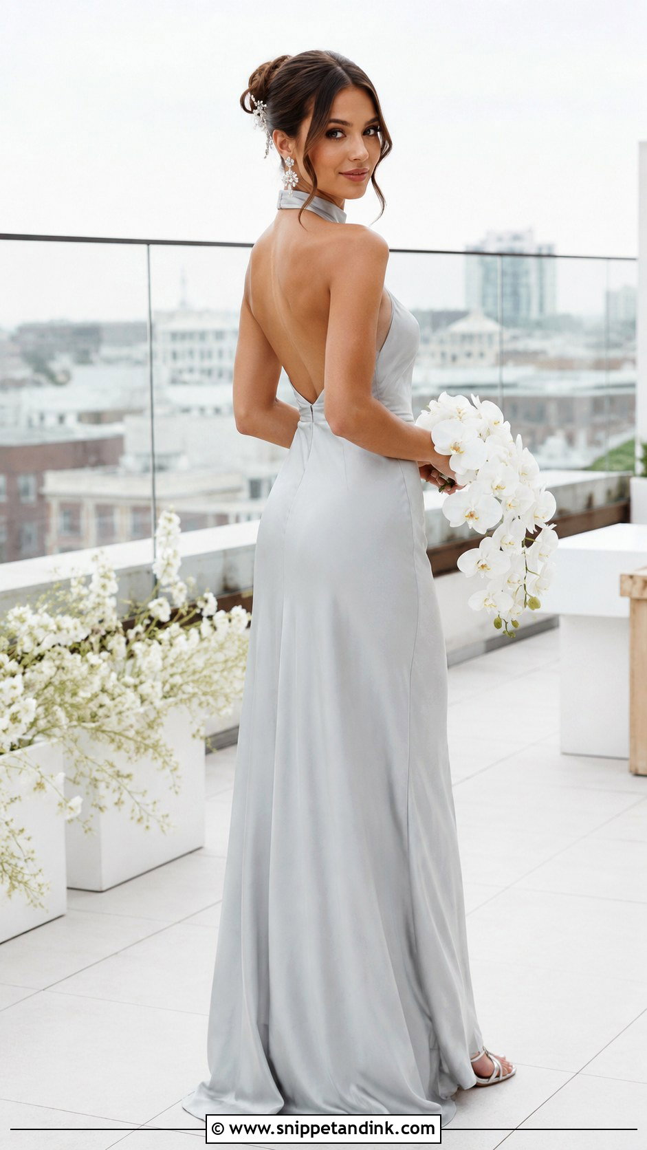 Light Grey Halter Wedding Dress - Snippet and Ink - 20 Light Grey Wedding Dress Ideas