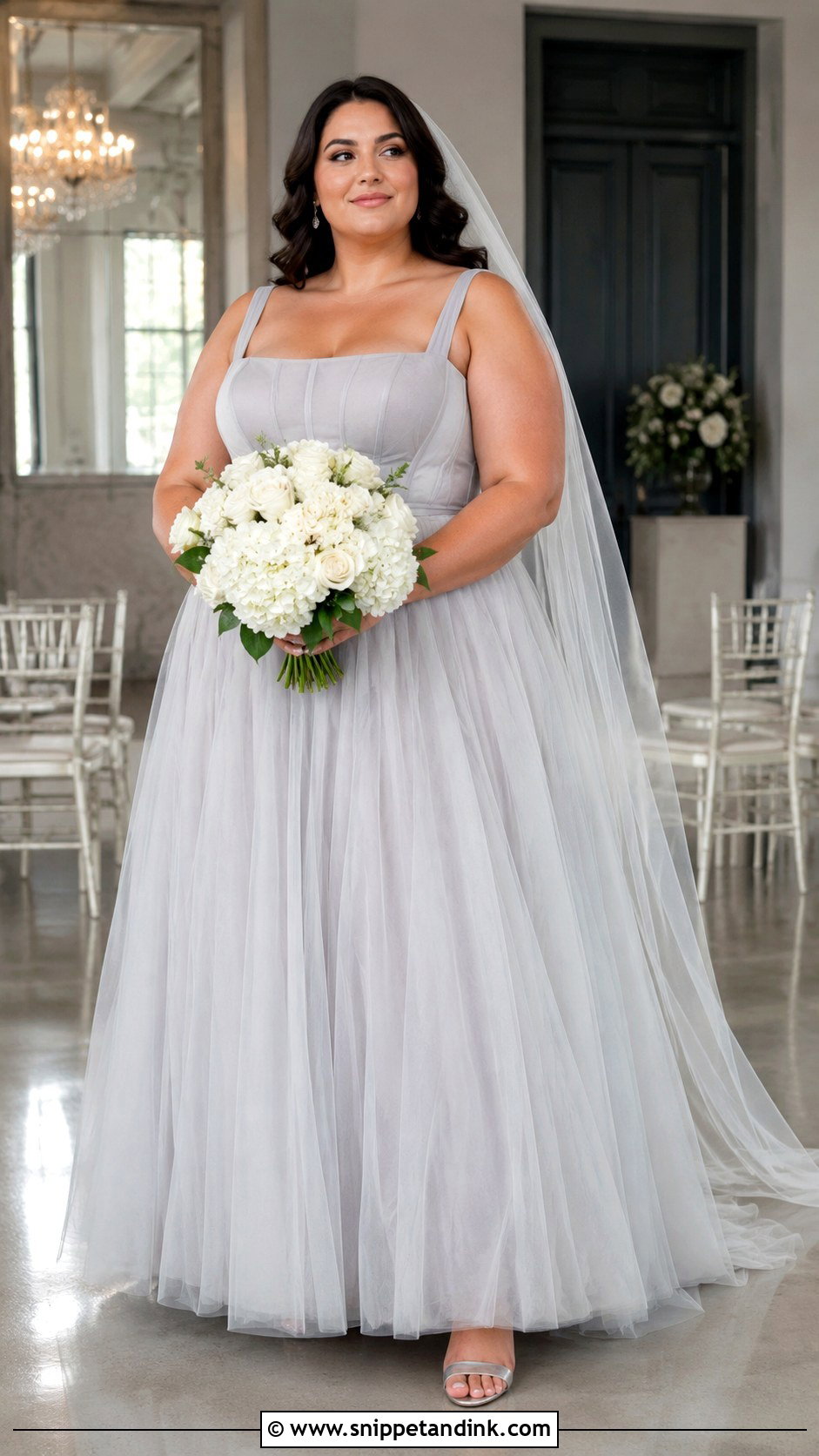 Light Grey Plus Size Wedding Dress - Snippet and Ink - 20 Light Grey Wedding Dress Ideas