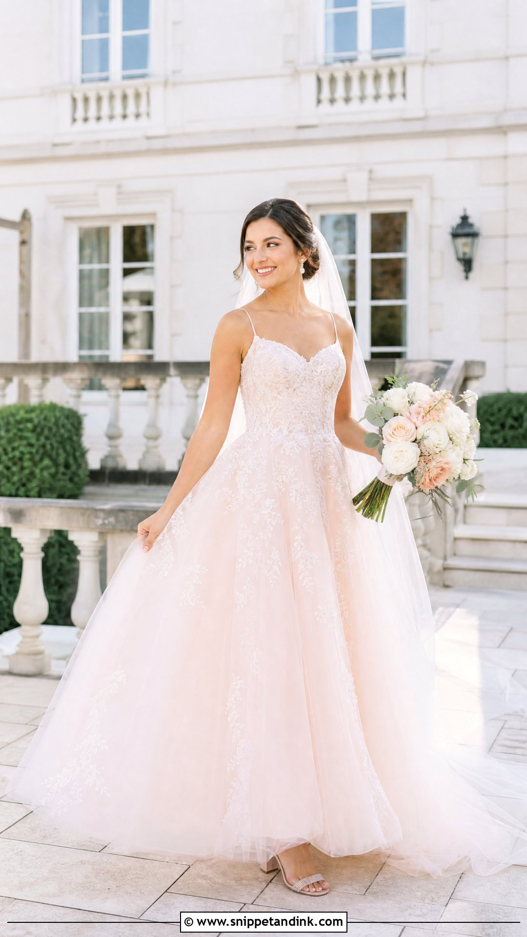 Light Pink A Line Bridal Dress - Snippet and Ink - 25 Pink Bridal Dress Ideas