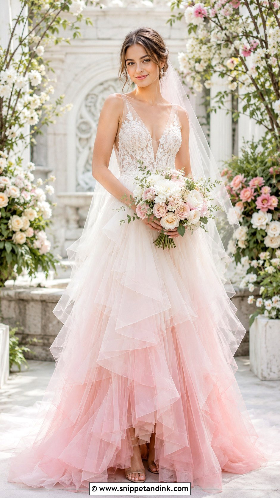 Light Pink Ombre Wedding Dress - Snippet and Ink - 30 Light Pink Wedding Dress Ideas
