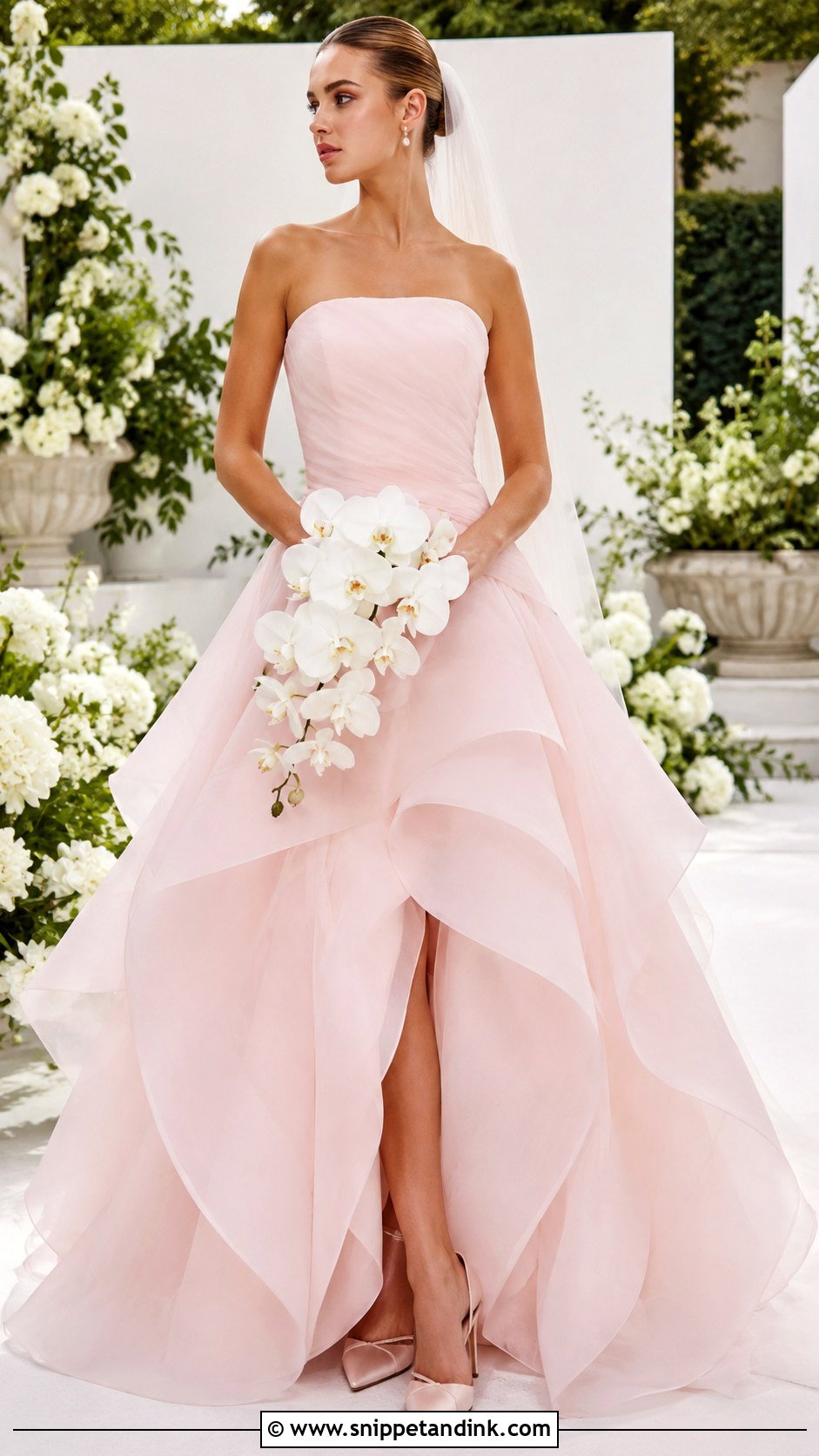Light Pink Organza Wedding Dress - Snippet and Ink - 30 Light Pink Wedding Dress Ideas