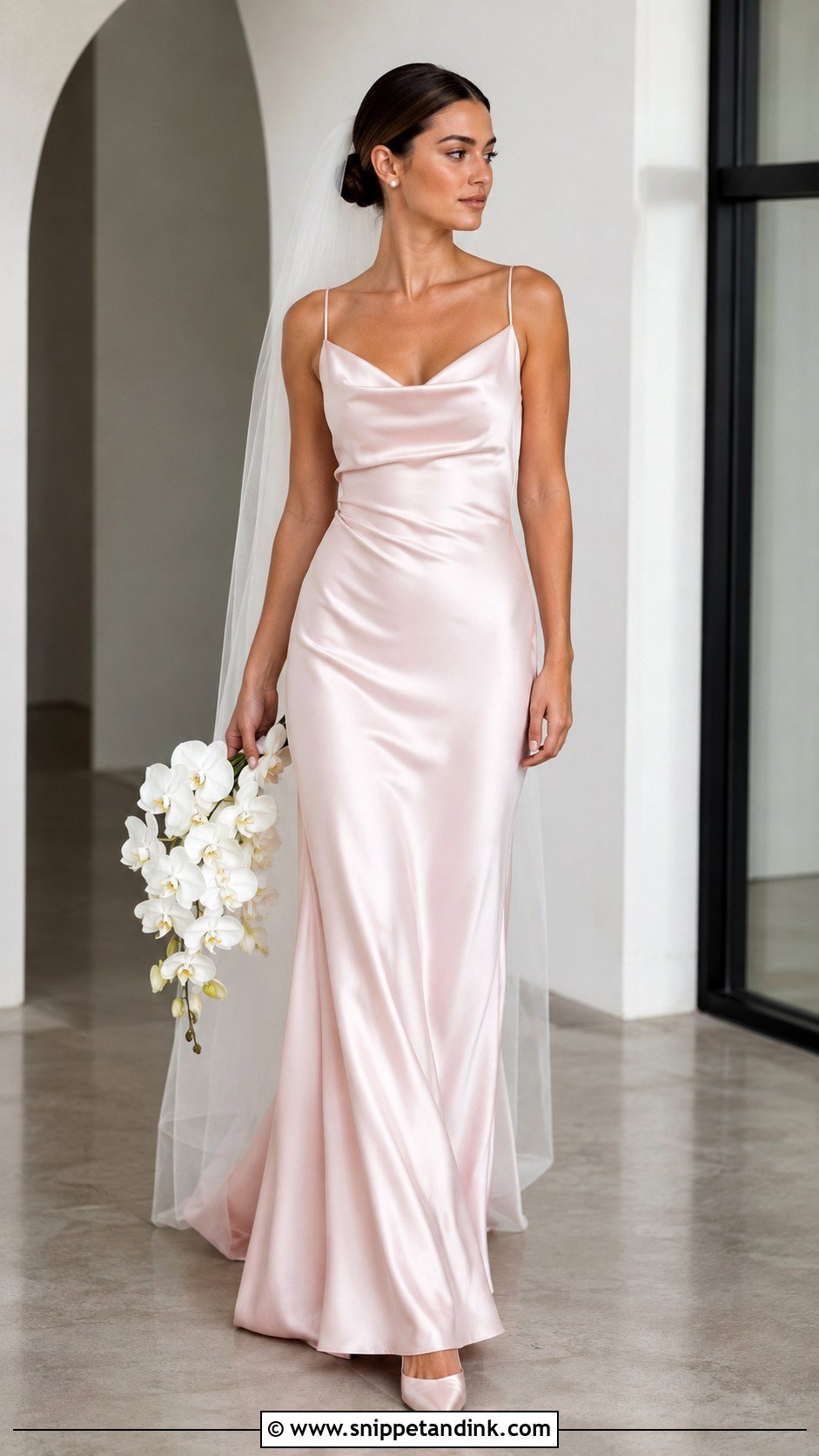 Light Pink Satin Wedding Dress - Snippet and Ink - 30 Light Pink Wedding Dress Ideas