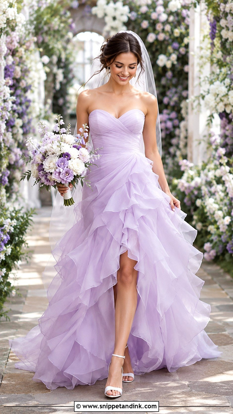 Light Purple Ruffle Wedding Dress - Snippet and Ink - 25 Light Purple Wedding Dress Ideas
