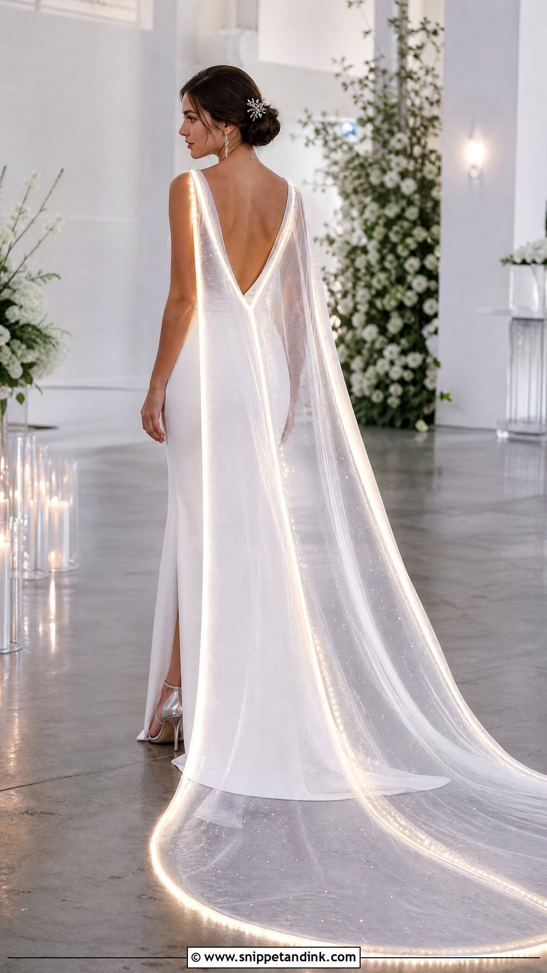 Light Up Cape Wedding Dress - Snippet and Ink - 20 Light Up Wedding Dress Ideas