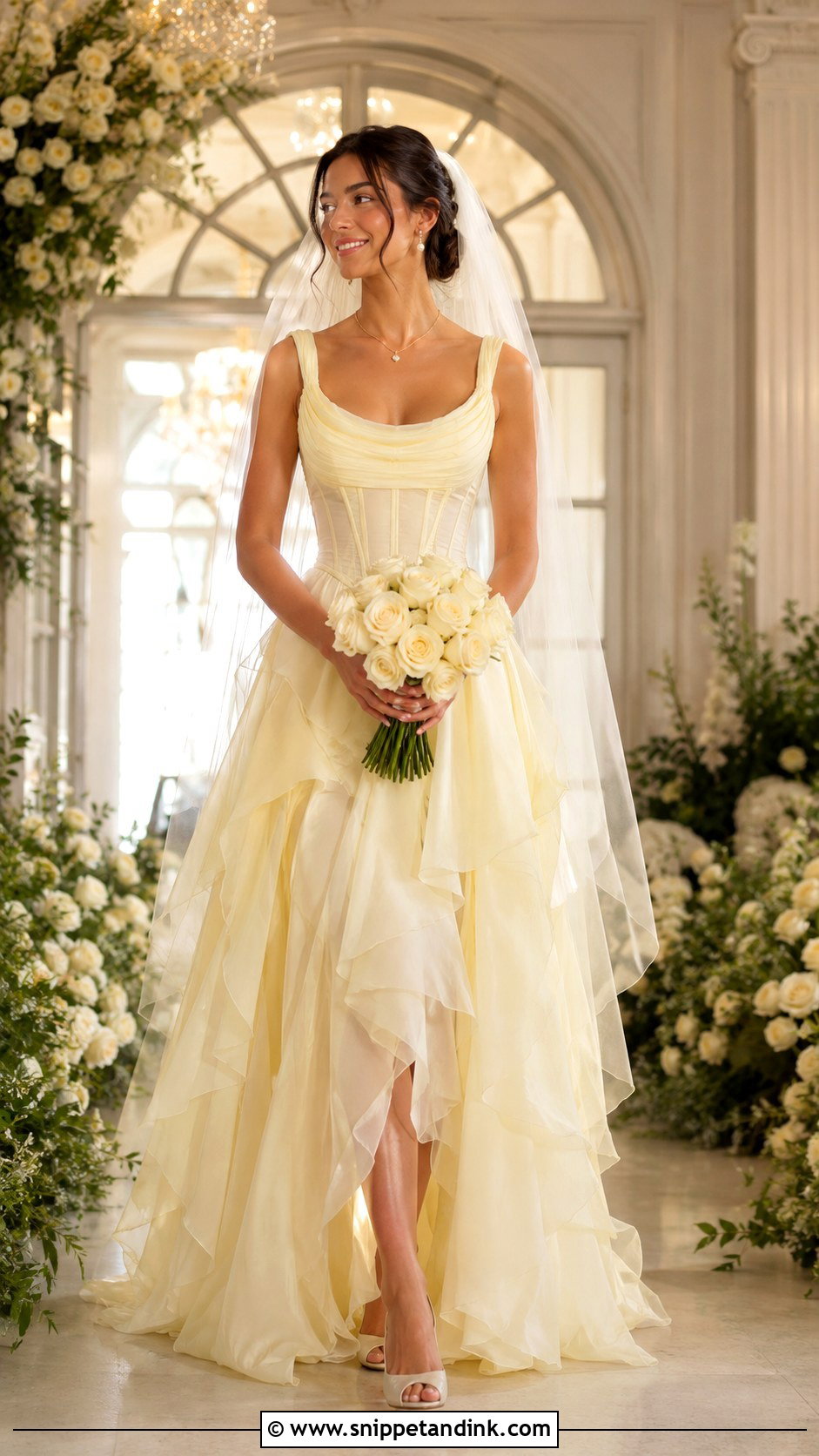 Light Yellow Corset Wedding Dress - Snippet and Ink - 20 Light Yellow Wedding Dress Ideas