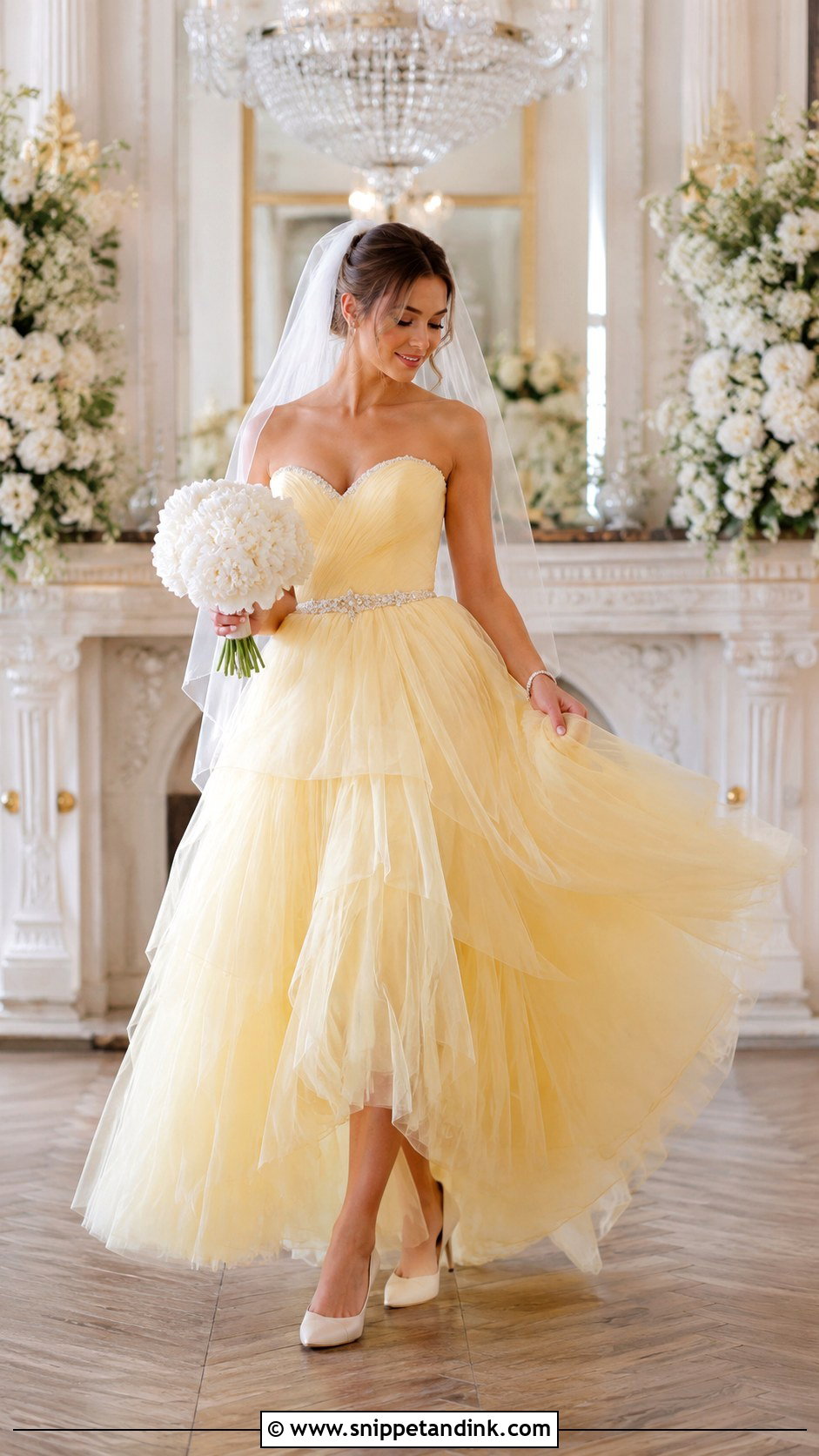Light Yellow Tulle Wedding Dress - Snippet and Ink - 20 Light Yellow Wedding Dress Ideas