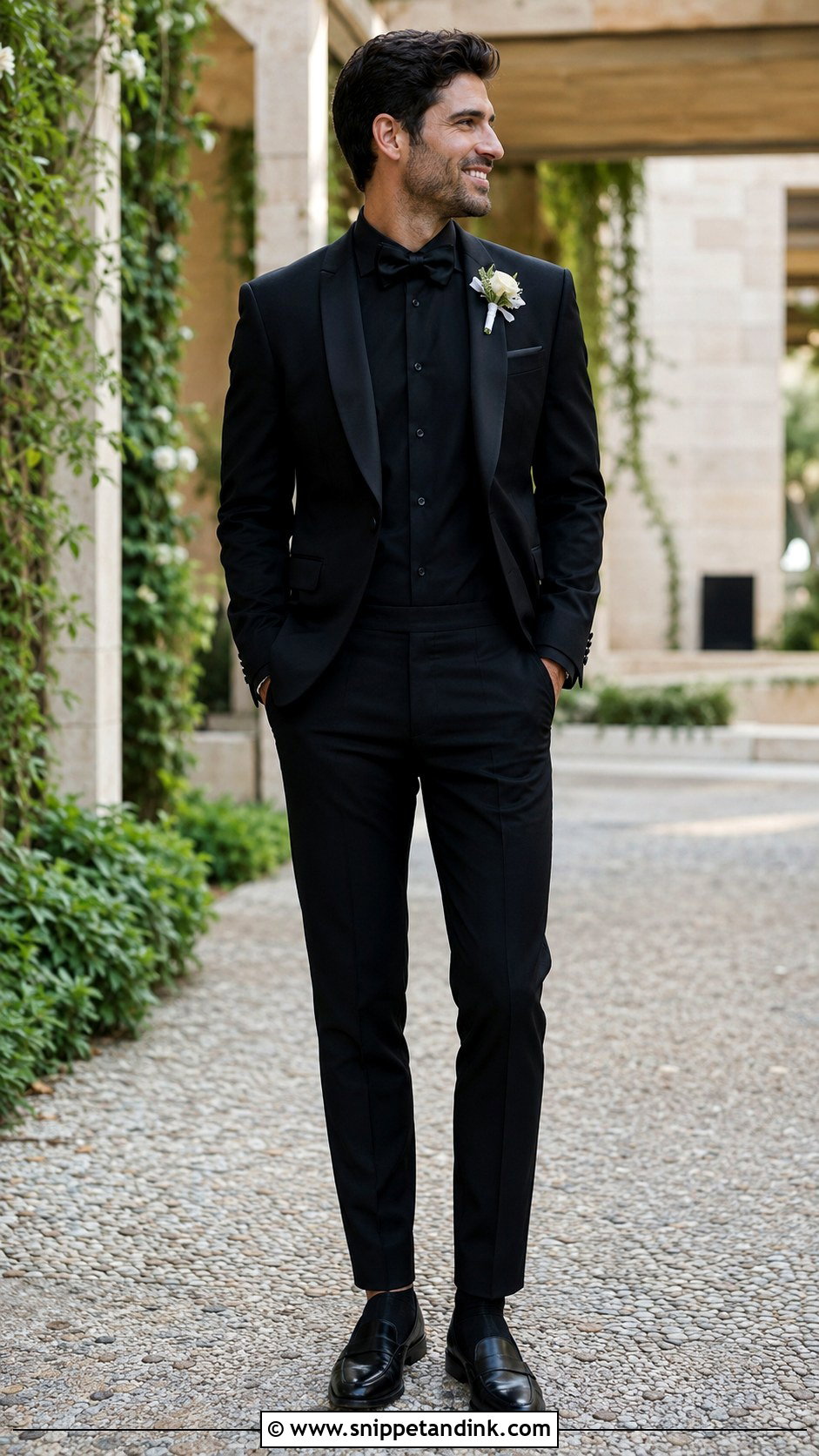 Lightweight All Black Summer Tux - Snippet and Ink - 20 All Black Tux Wedding Ideas