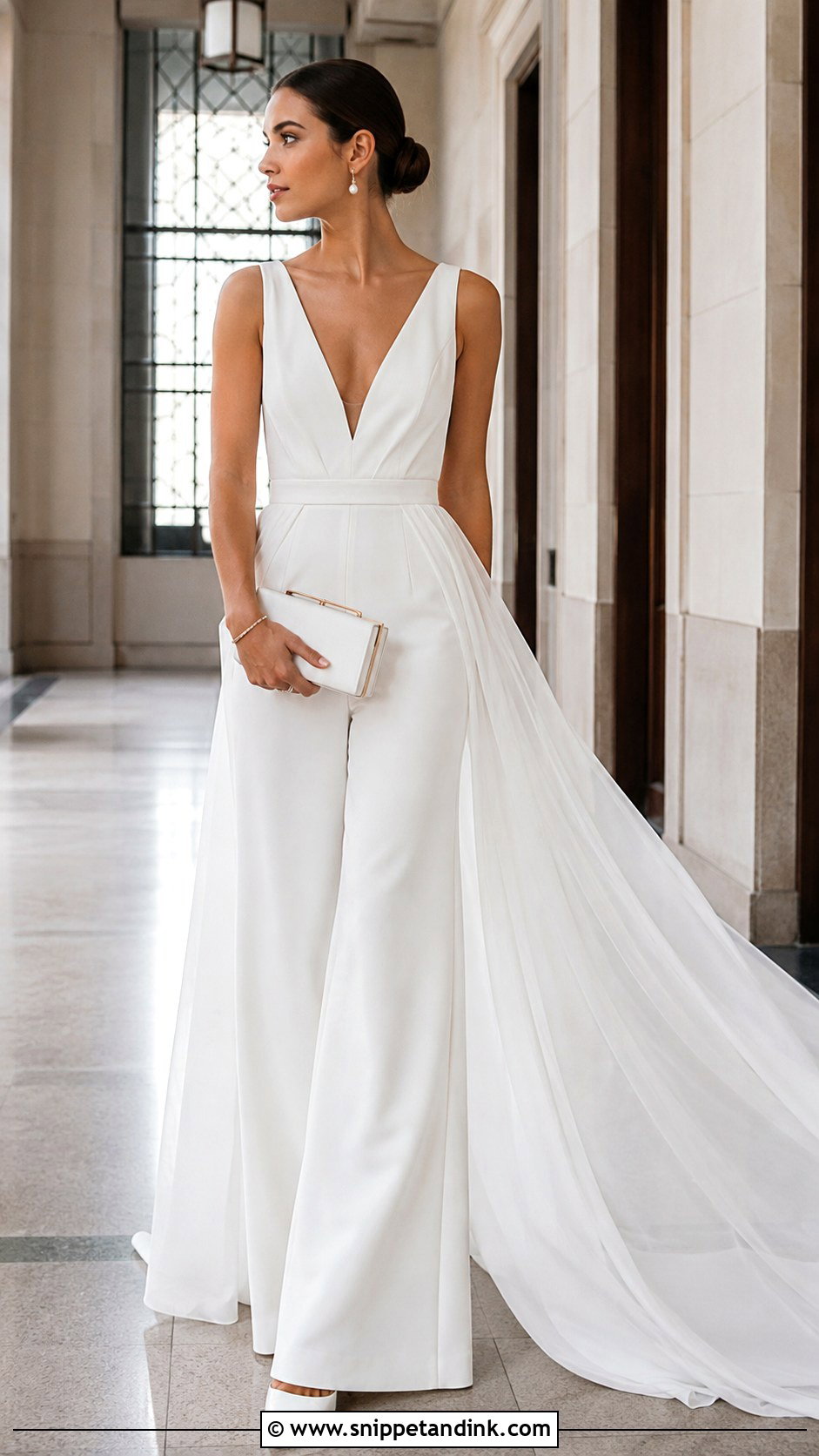 Lightweight Bridal Jumpsuit - Snippet and Ink - 20 Lightweight Wedding Dress Ideas