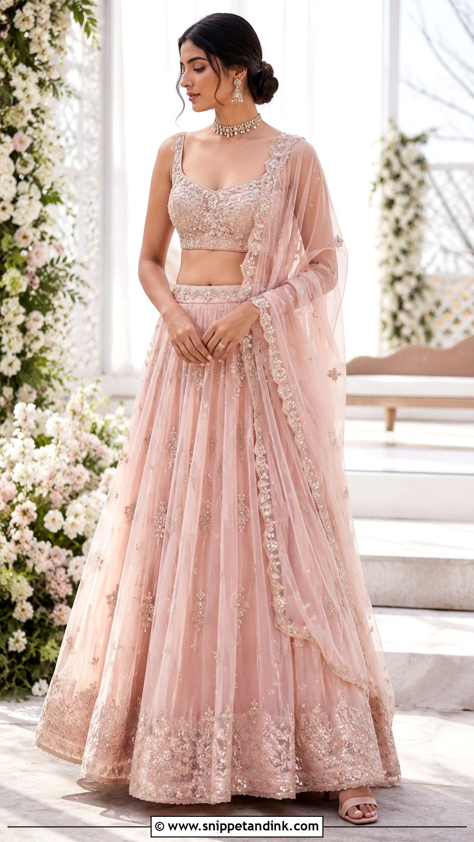 Lightweight Bridal Lehenga With One Shoulder Dupatta - Snippet and Ink - 20 Carry Bridal Style Ideas