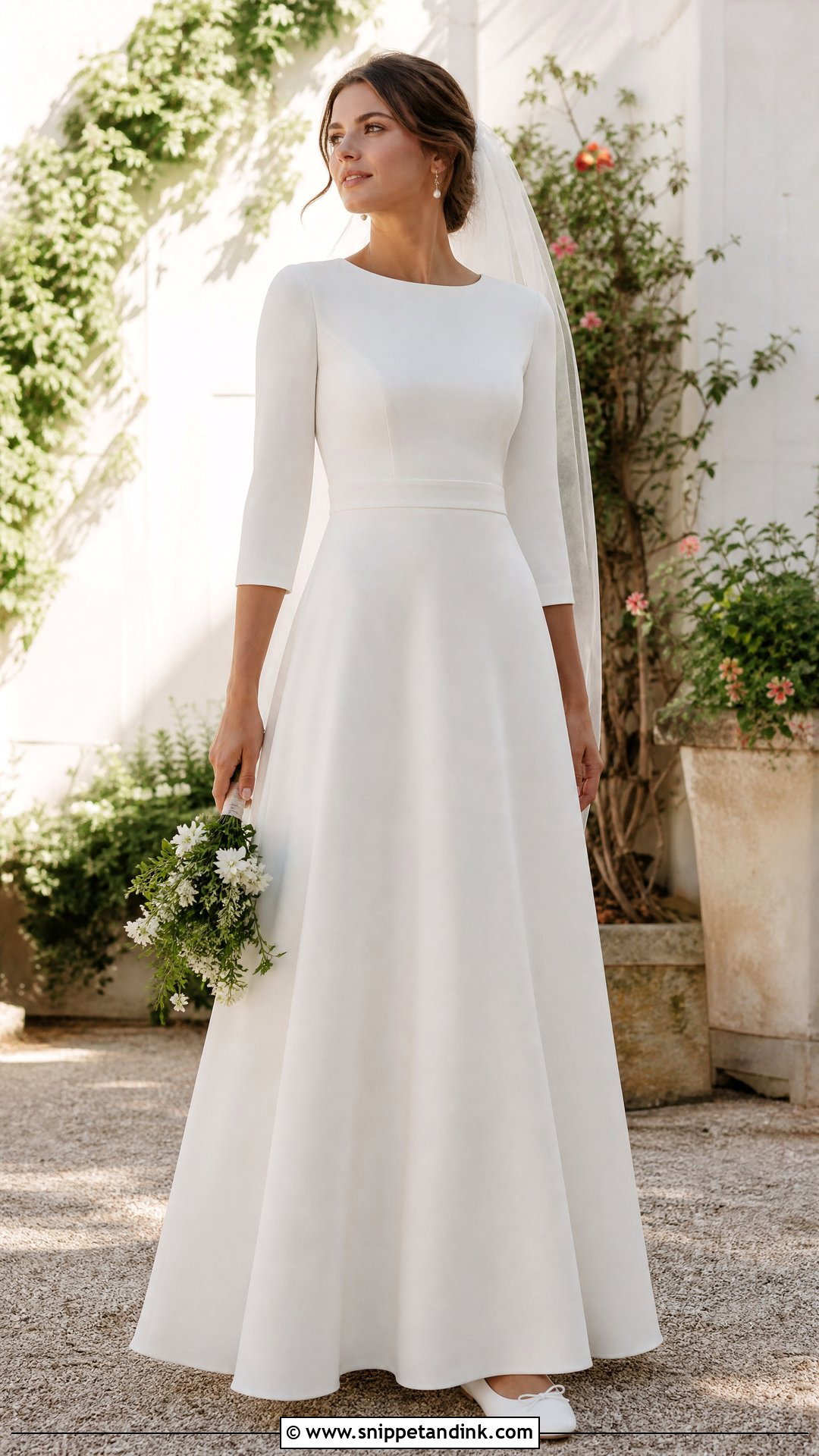 Lightweight Crepe Temple Wedding Dress - Snippet and Ink - 20 Temple Wedding Dresses