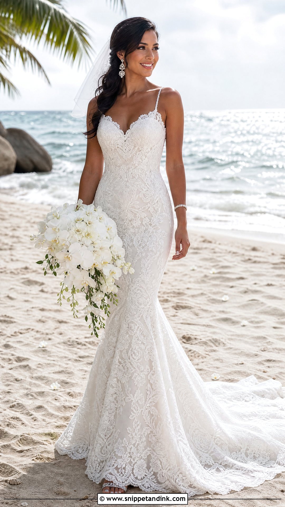 Lightweight Mermaid Beach Wedding Dress - Snippet and Ink - 20 Summer Wedding Dress Beach Ideas