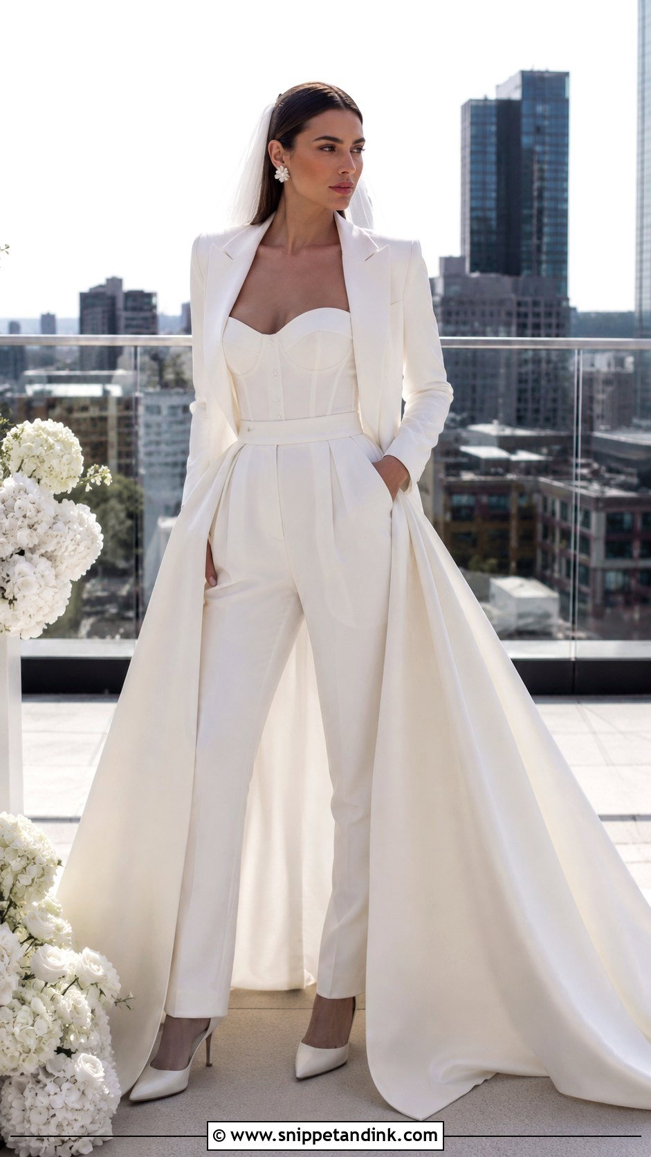 Lihi Hod Bridal Pantsuit With Overskirt - Snippet and Ink - 20 Lihi Hod Wedding Dress Ideas