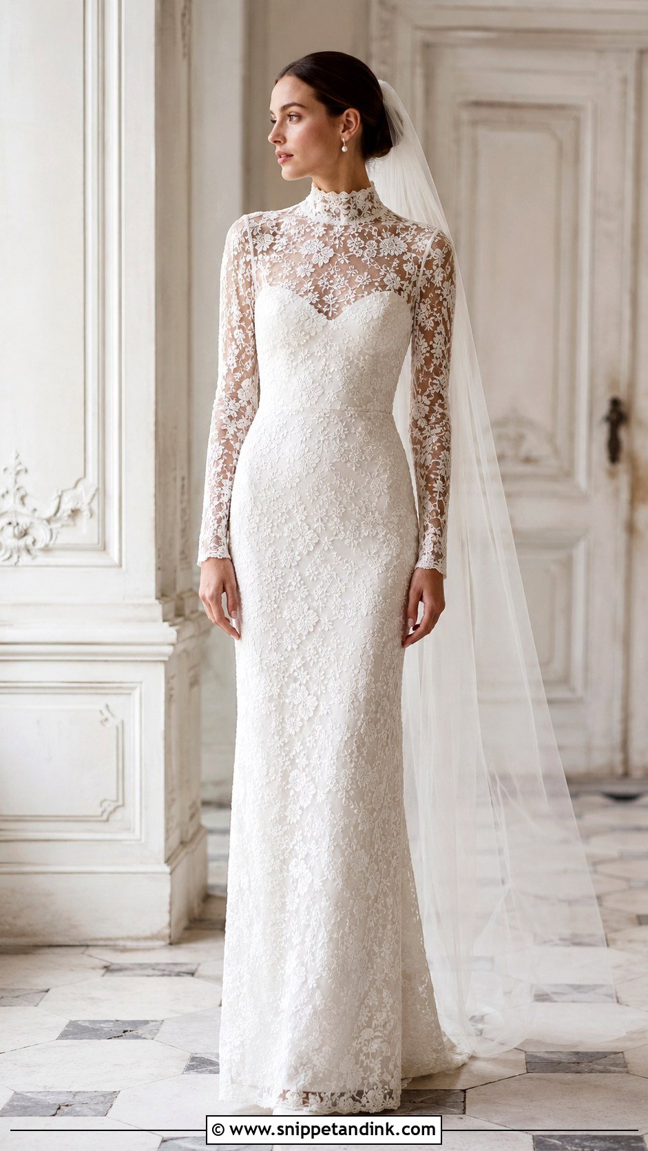 Lihi Hod High Neck Lace Wedding Dress - Snippet and Ink - 20 Lihi Hod Wedding Dress Ideas