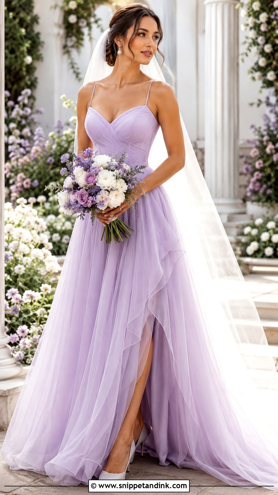 Lilac A Line Bridal Dress - Snippet and Ink - 20 Lilac Bridal Dress Ideas