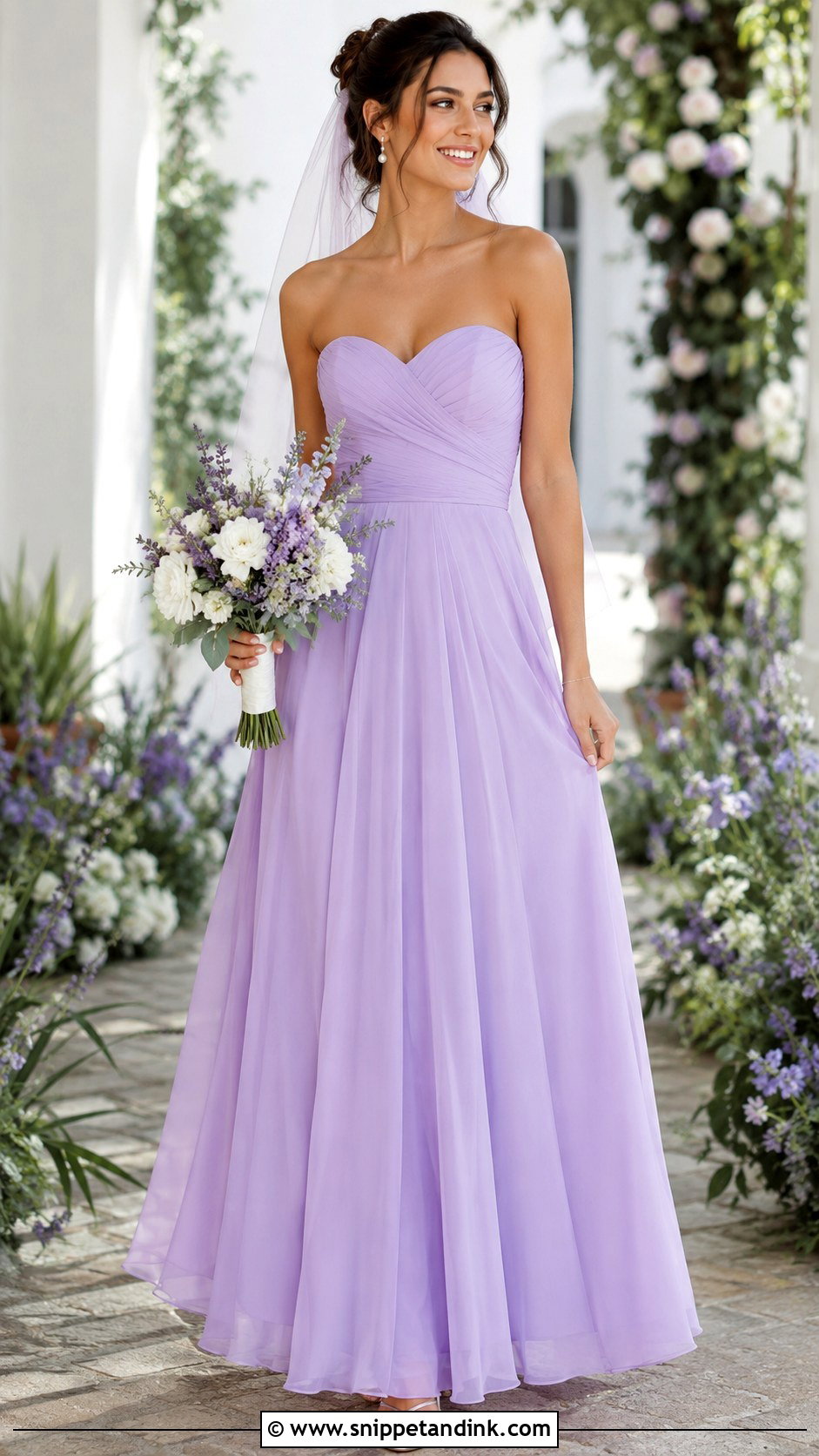 Lilac A Line Wedding Dress - Snippet and Ink - 25 Lilac Wedding Dress Ideas