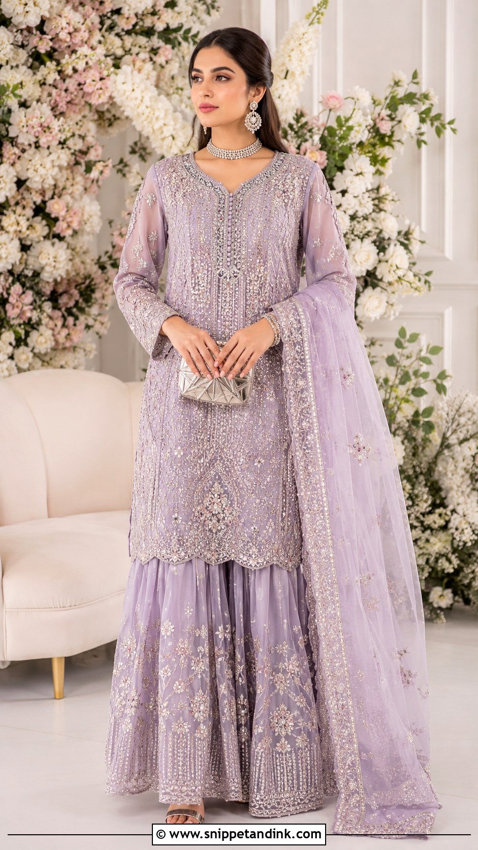 Lilac Agha Noor Bridal Sharara - Snippet and Ink - 20 Agha Noor Bridal Ideas
