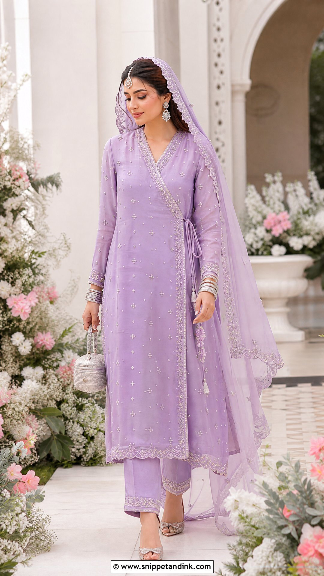 Lilac Angrakha Nikkah Bride Outfit - Snippet and Ink - 20 Nikkah Bride Outfit Ideas