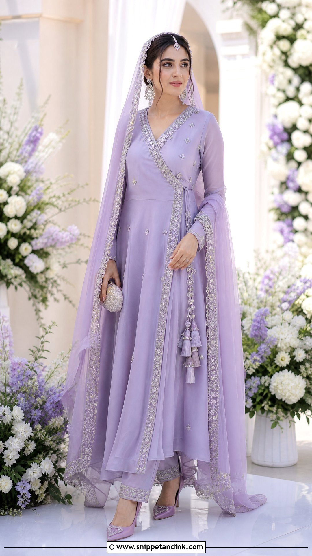 Lilac Angrakha Nikkah Dress - Snippet and Ink - 20 Nikkah Wedding Dress Ideas