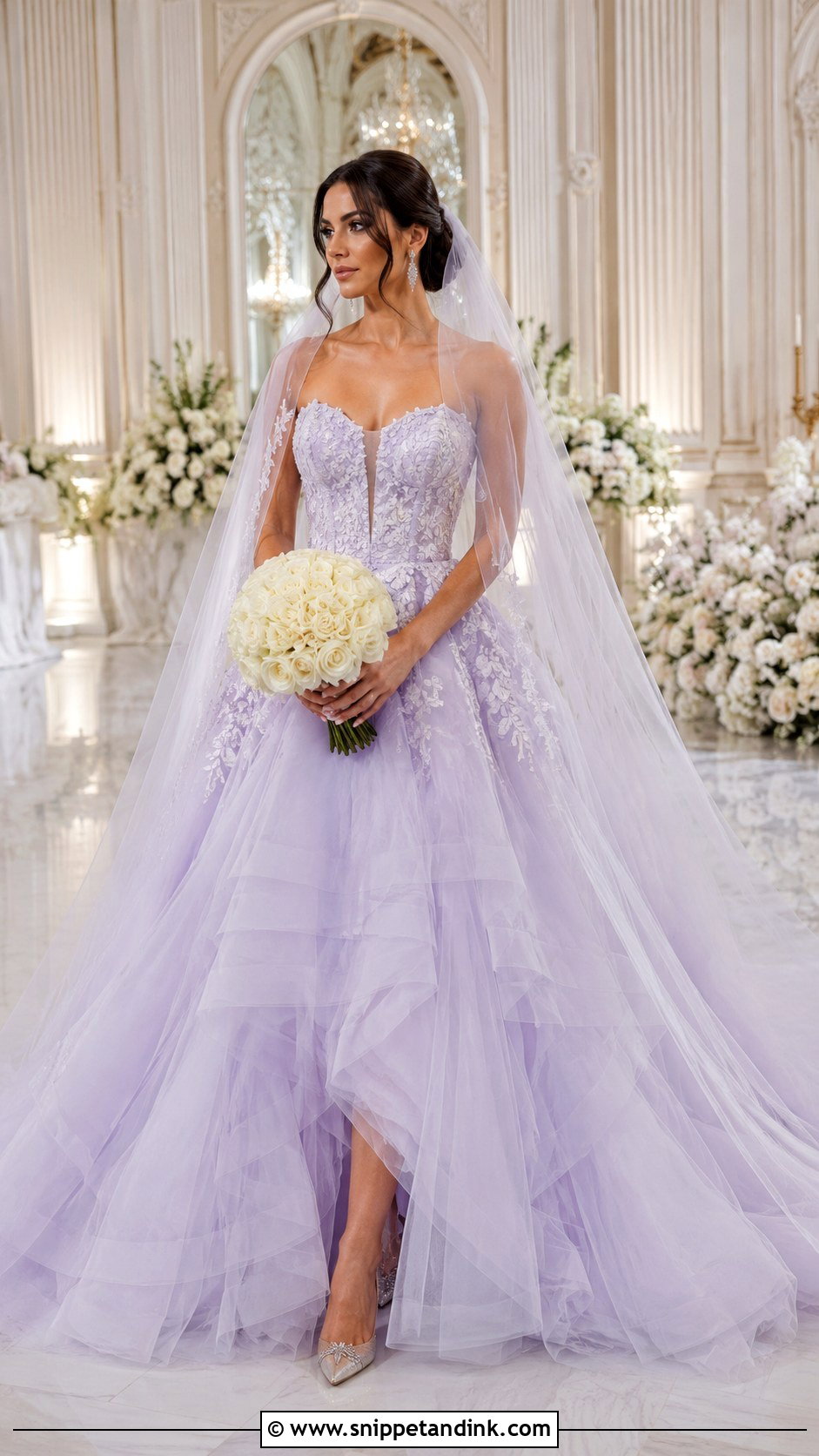 Lilac Ball Gown Wedding Dress - Snippet and Ink - 25 Lilac Wedding Dress Ideas