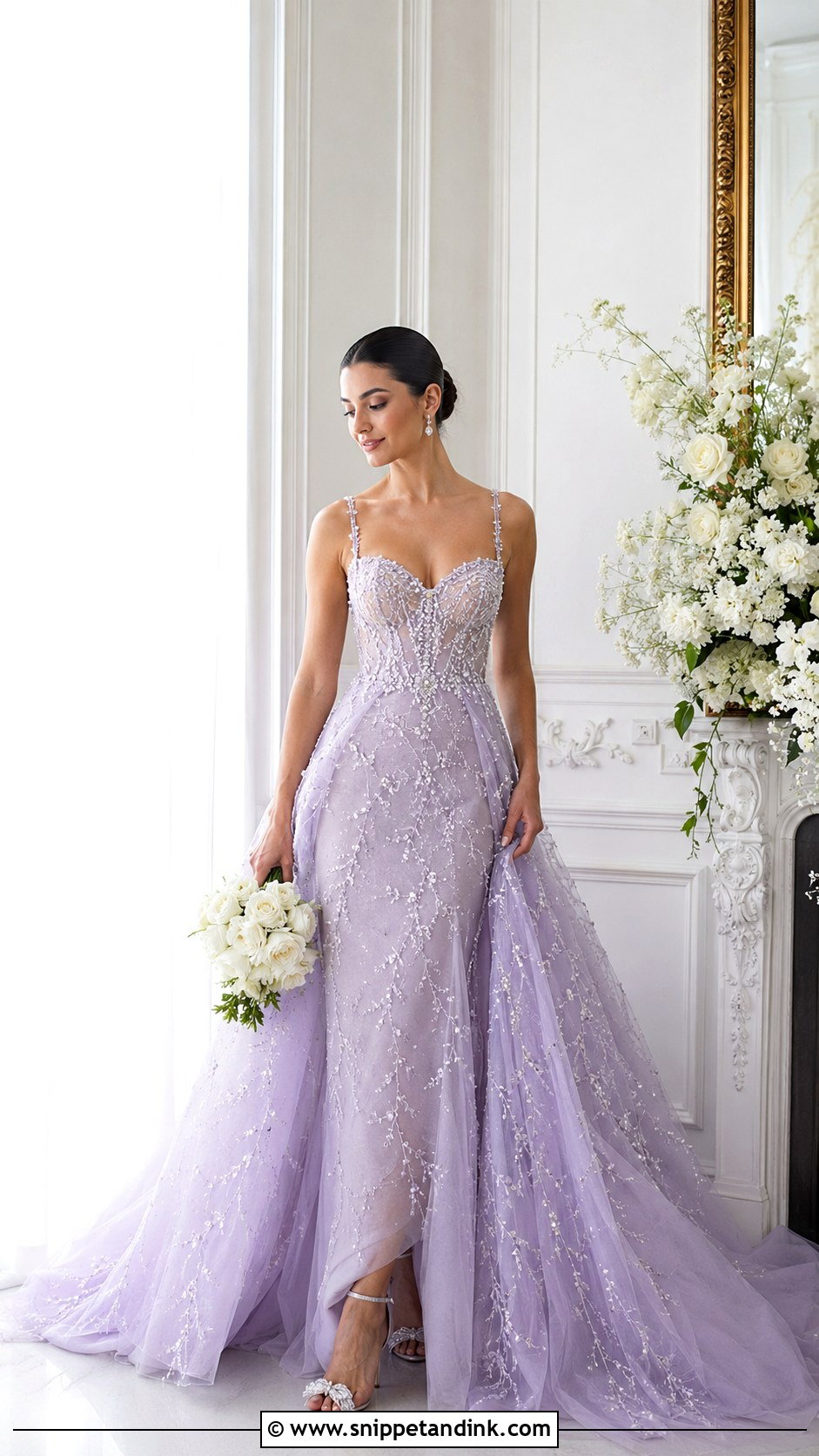 Lilac Beaded Wedding Dress - Snippet and Ink - 25 Lilac Wedding Dress Ideas