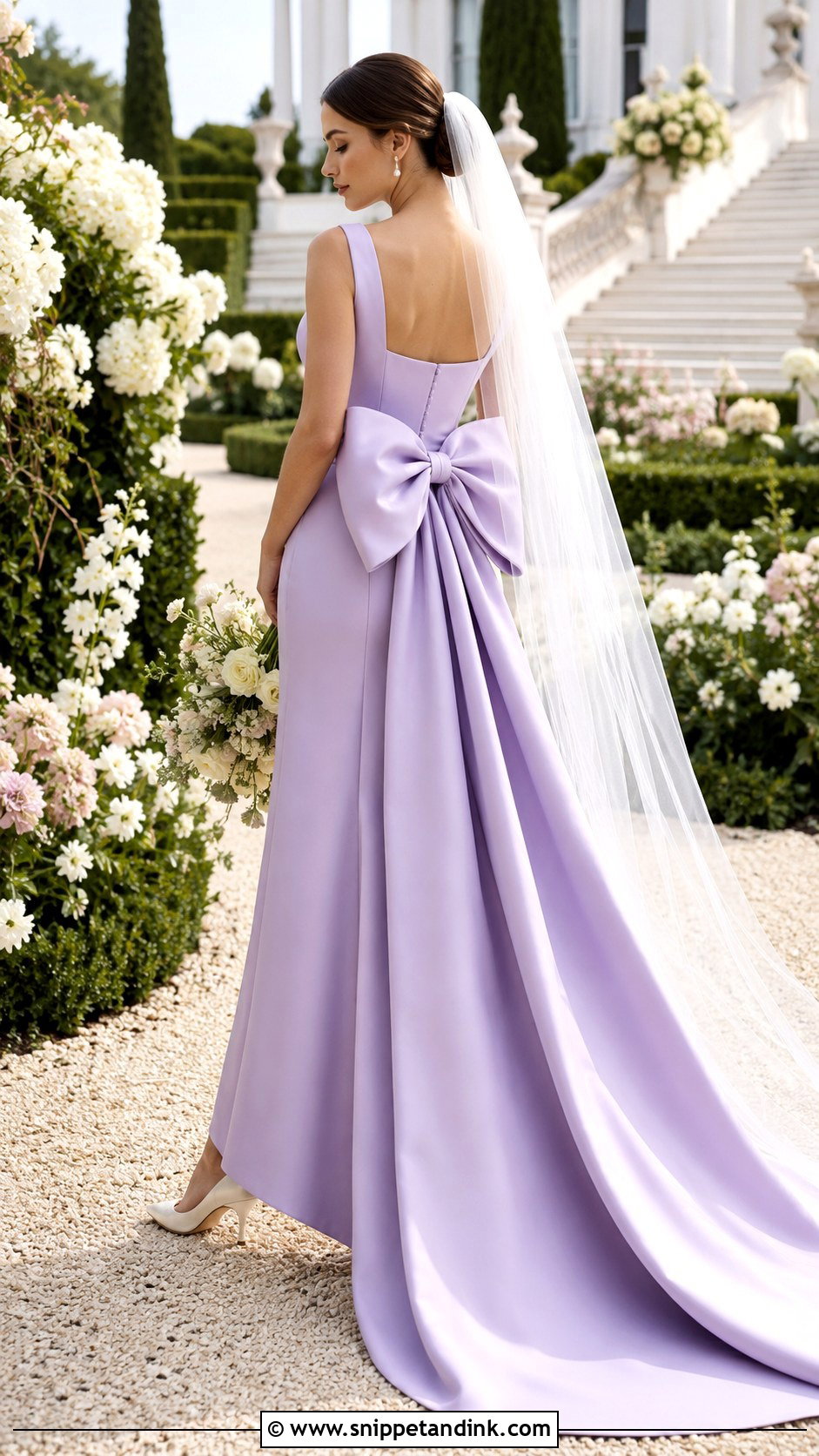 Lilac Bow Back Wedding Dress - Snippet and Ink - 20 Lilac Wedding Dresses