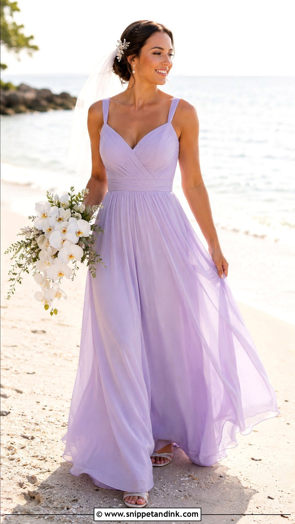 Lilac Chiffon Beach Wedding Dress - Snippet and Ink - 20 Lilac Wedding Dress the Bride Ideas