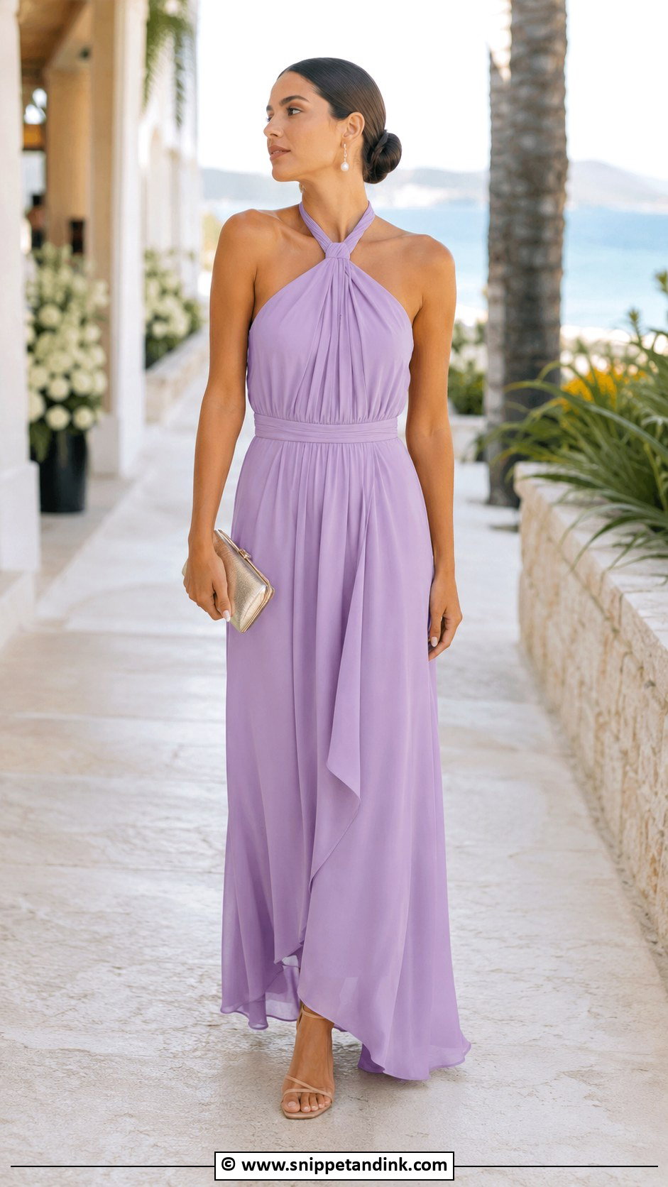 Lilac Halter Dress Wedding Outfit - Snippet and Ink - 25 Lilac Dress Wedding Outfit Ideas