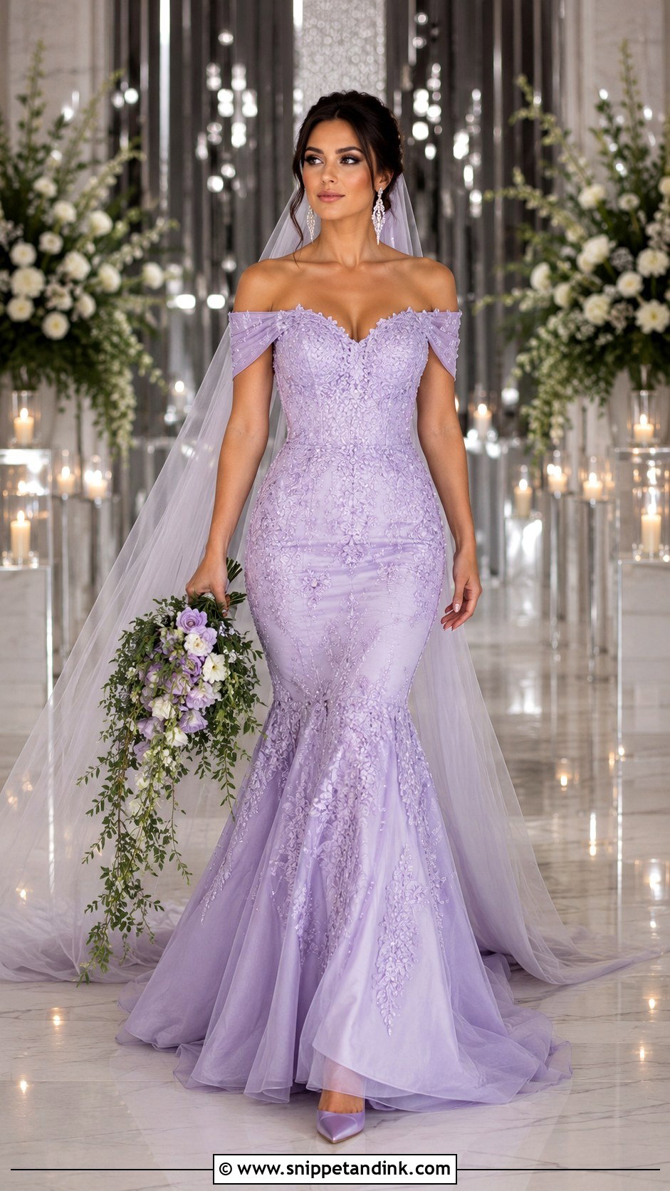 Lilac Mermaid Wedding Dress - Snippet and Ink - 20 Lilac Wedding Dresses