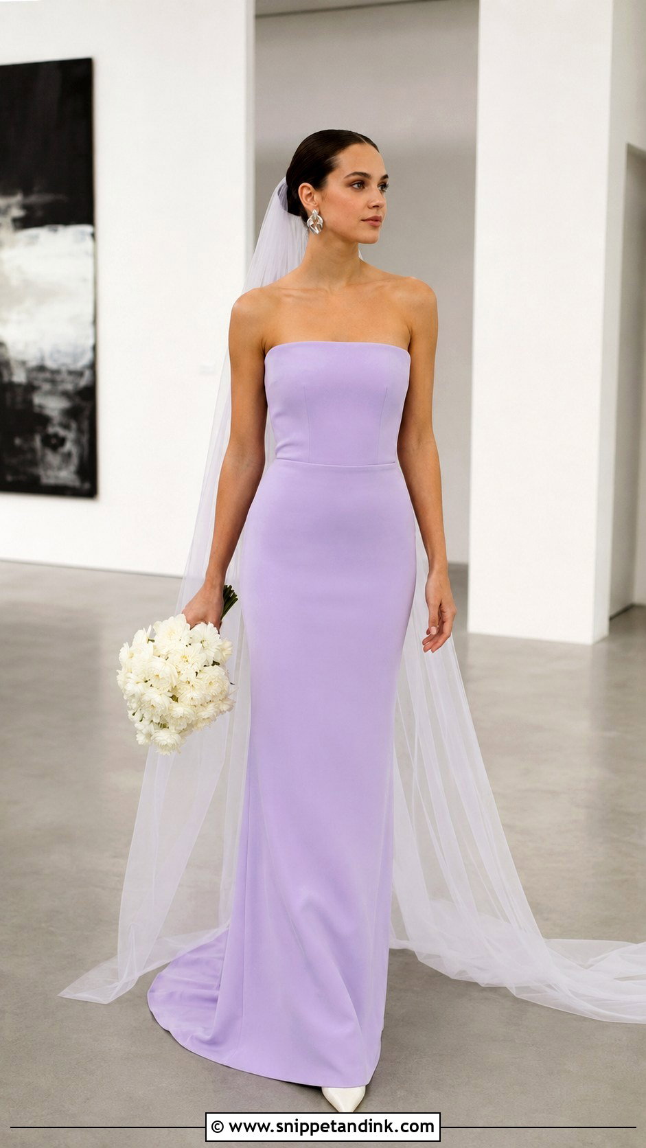 Lilac Minimalist Column Wedding Dress - Snippet and Ink - 20 Lilac Wedding Dress the Bride Ideas
