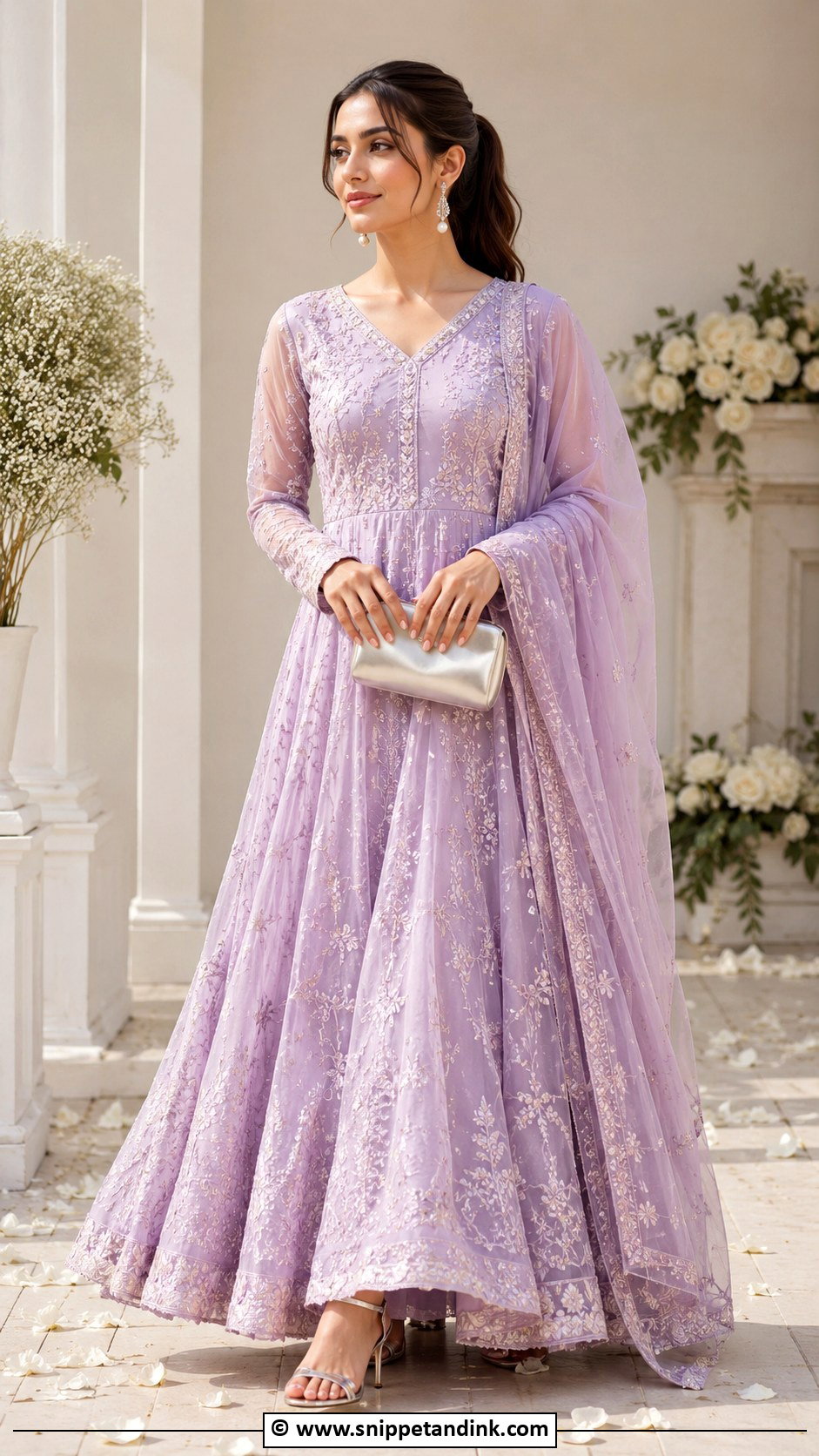Lilac Nikah Anarkali Outfit - Snippet and Ink - 35 Nikah Outfit Ideas