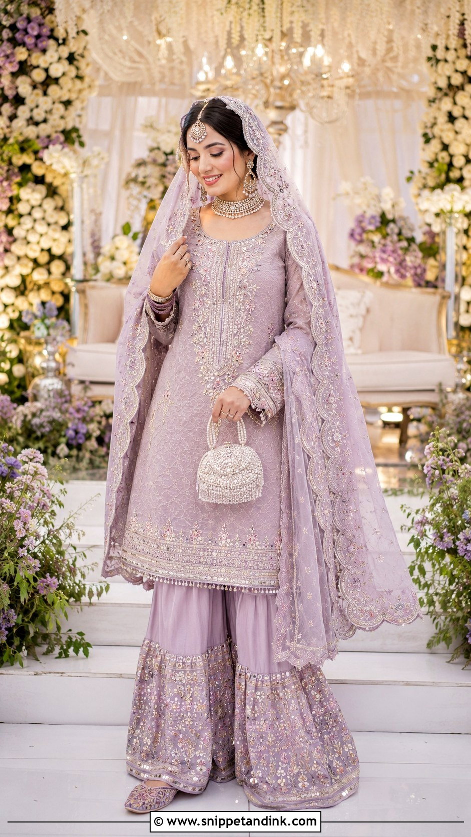 Lilac Nikah Garara Outfit - Snippet and Ink - 20 Nikah Garara Ideas