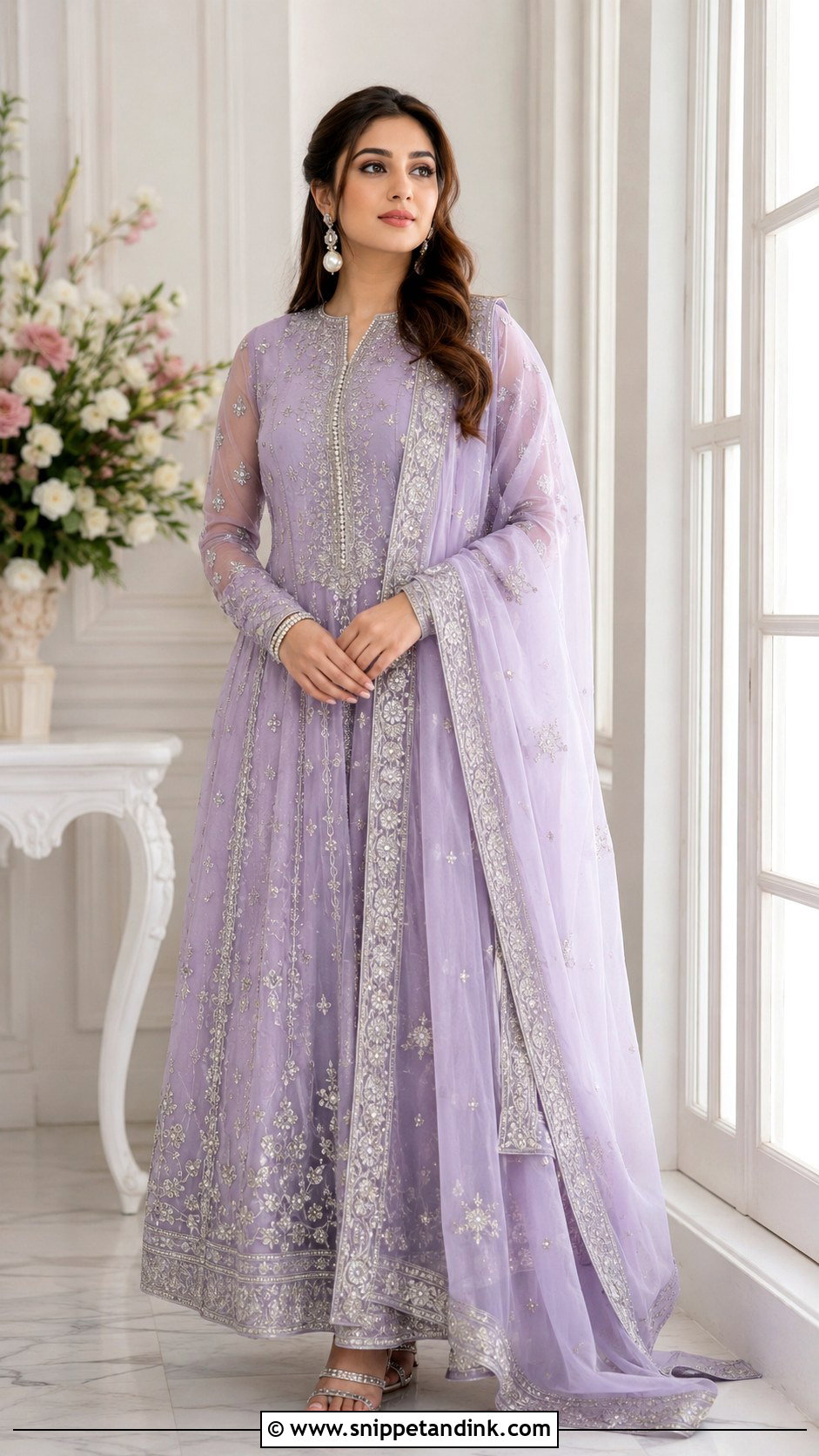 Lilac Nikah Maxi Outfit - Snippet and Ink - 25 Nikha Outfits for Bride