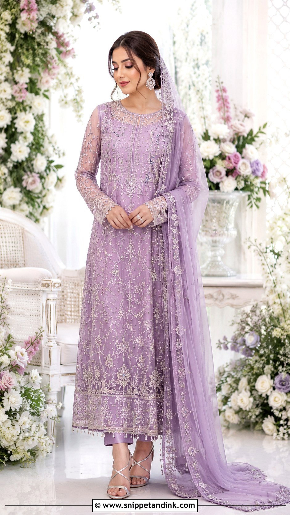 Lilac Nikah Maxi Outfit - Snippet and Ink - 25 Nikah Outfit Muslim Pakistani Bridal Ideas