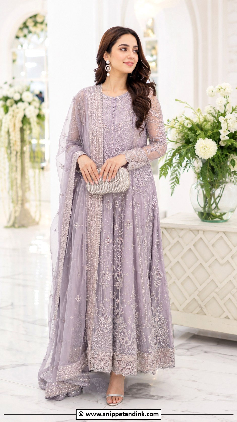 Lilac Nikkah Pishwas Outfit - Snippet and Ink - 35 Nikkah Outfit Ideas