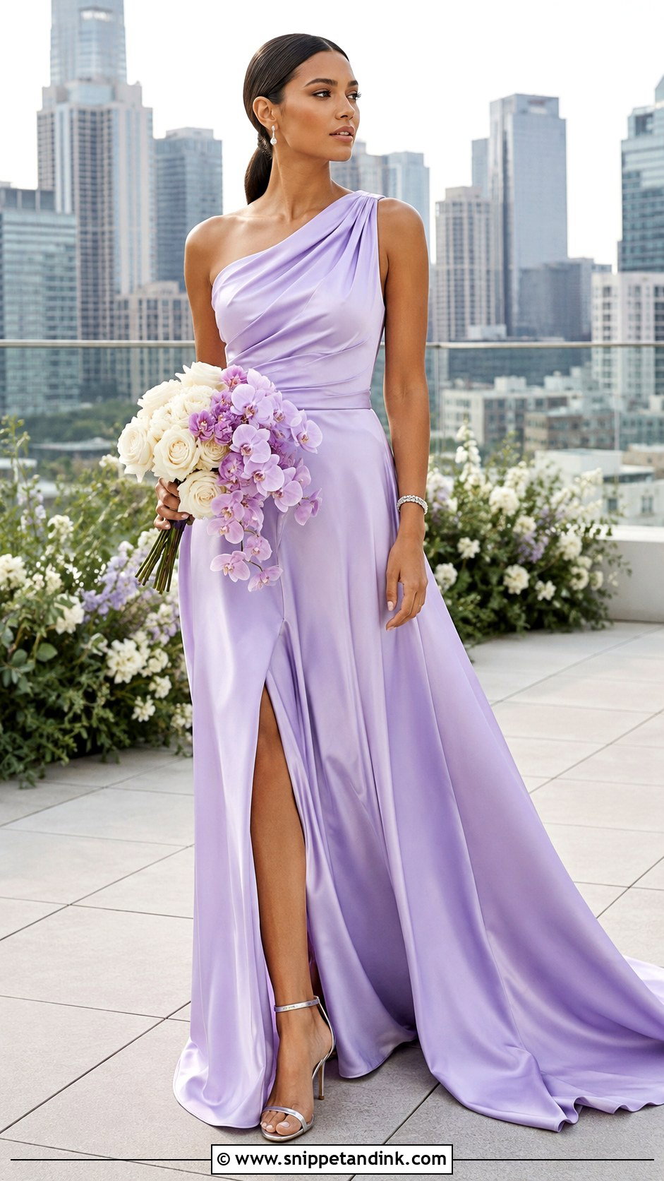Lilac One Shoulder Wedding Dress - Snippet and Ink - 20 Lilac Wedding Dress the Bride Ideas