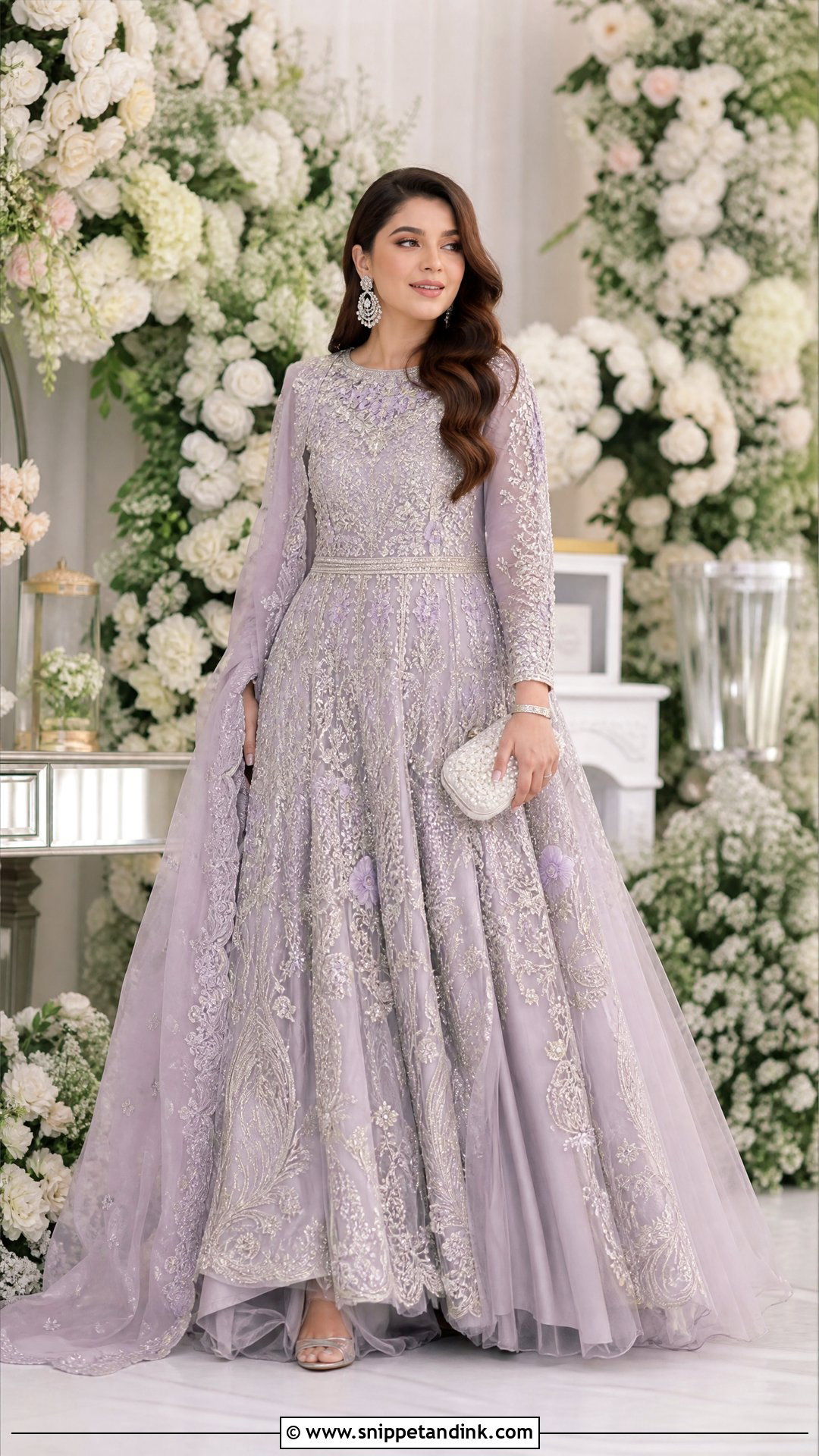 Lilac Pakistani Bridal Gown - Snippet and Ink - 20 Pakistani Bridal Gowns