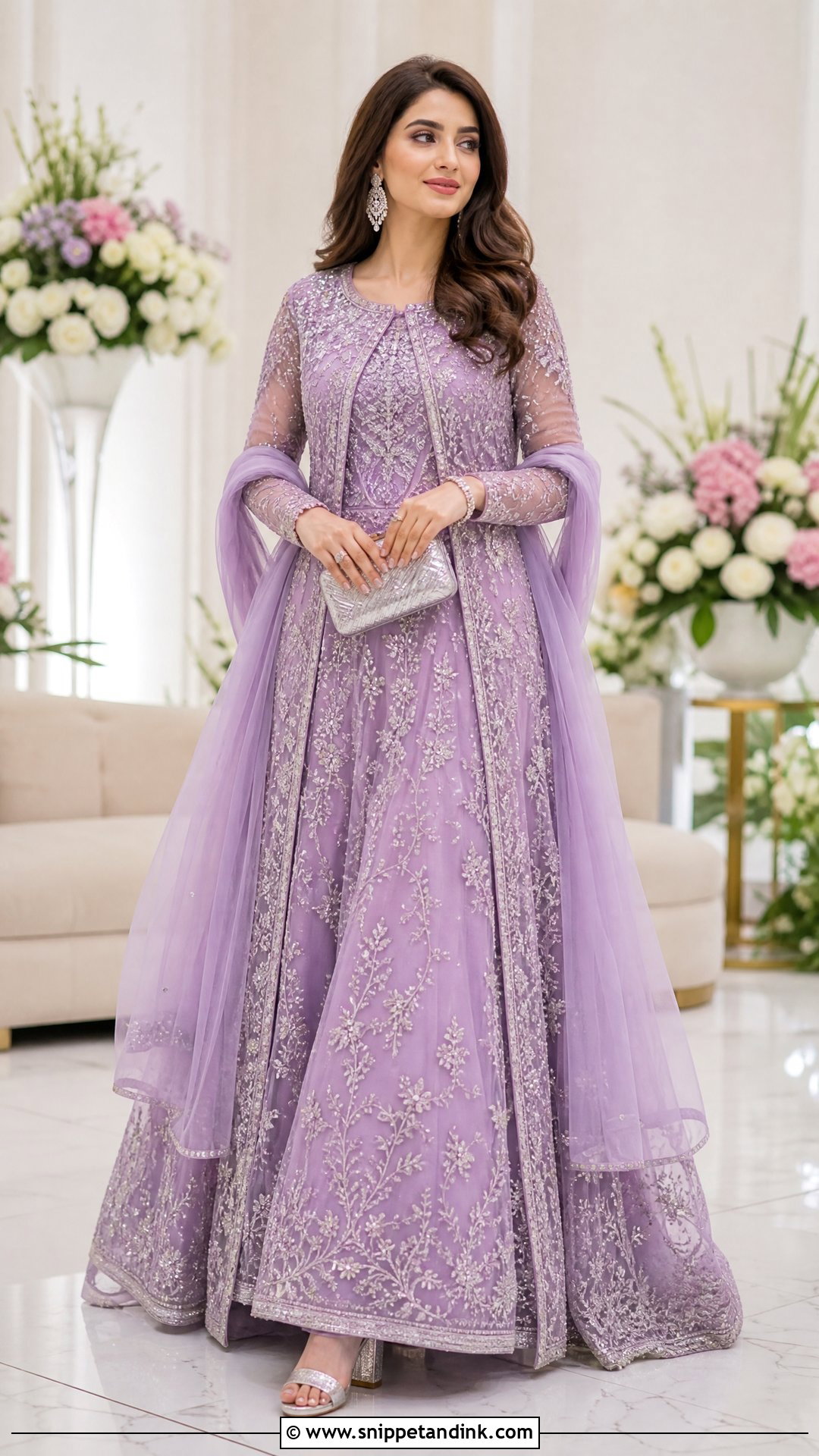 Lilac Pakistani Bridal Gown - Snippet and Ink - 20 Simple Pakistani Bridal Dresses