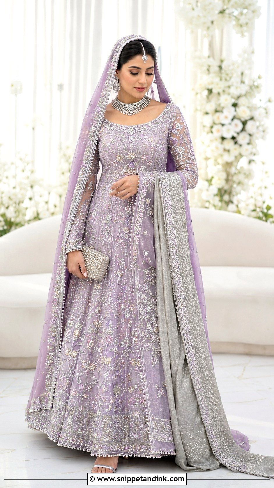 Lilac Pakistani Bridal Lehenga - Snippet and Ink - 20 Pakistan Bridal Dress Ideas