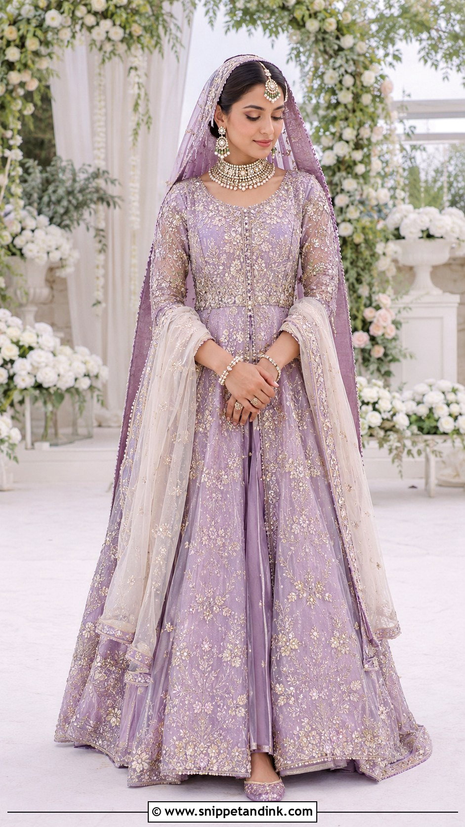 Lilac Pakistani Nikah Pishwas - Snippet and Ink - 20 Nikha Dresses Pakistani Bridal
