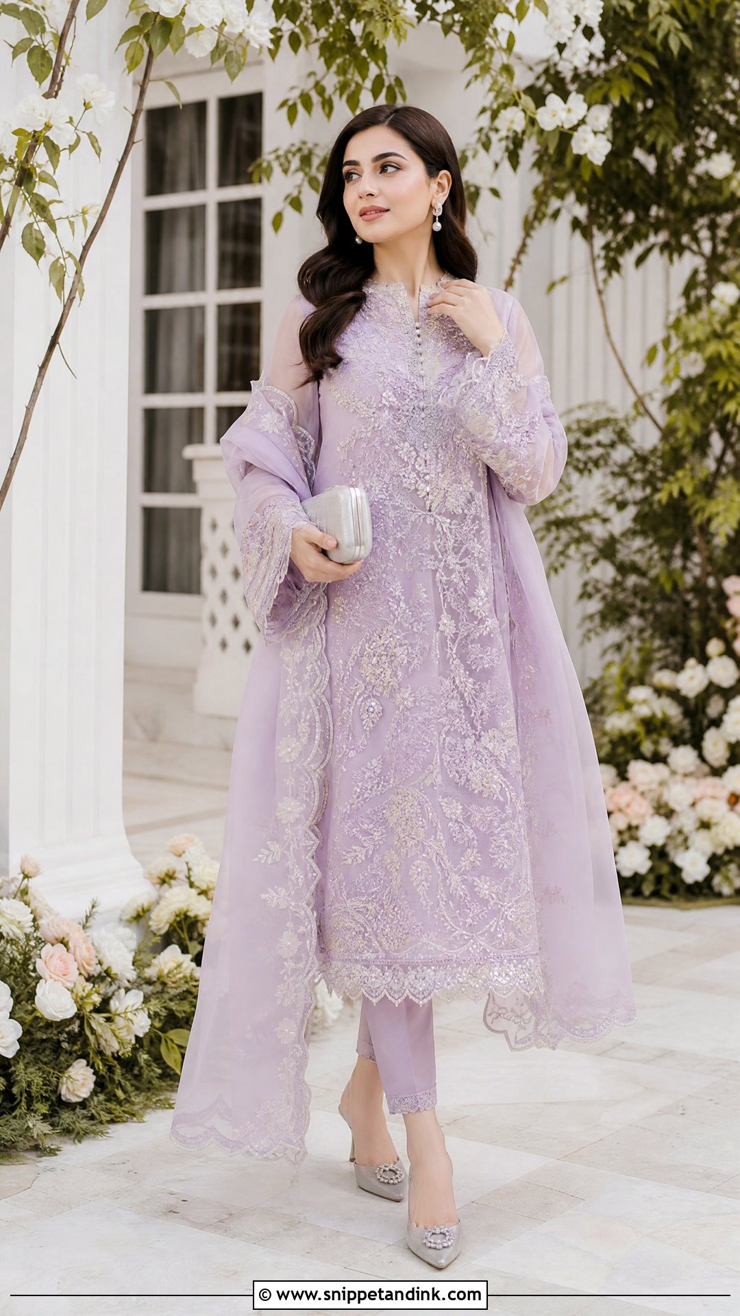 Lilac Pakistani Organza Suit Dress - Snippet and Ink - 25 Pakistani Fancy Dresses for Wedding
