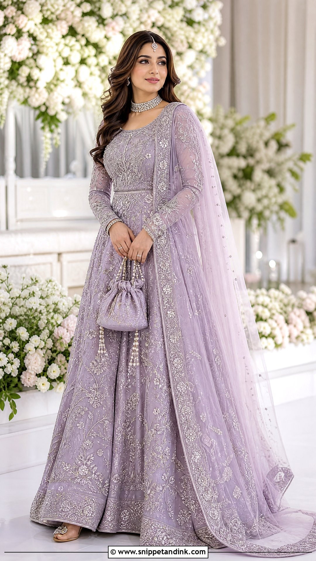 Lilac Pakistani Walima Bridal Lehenga - Snippet and Ink - 20 Pakistani Walima Bridal Dresses