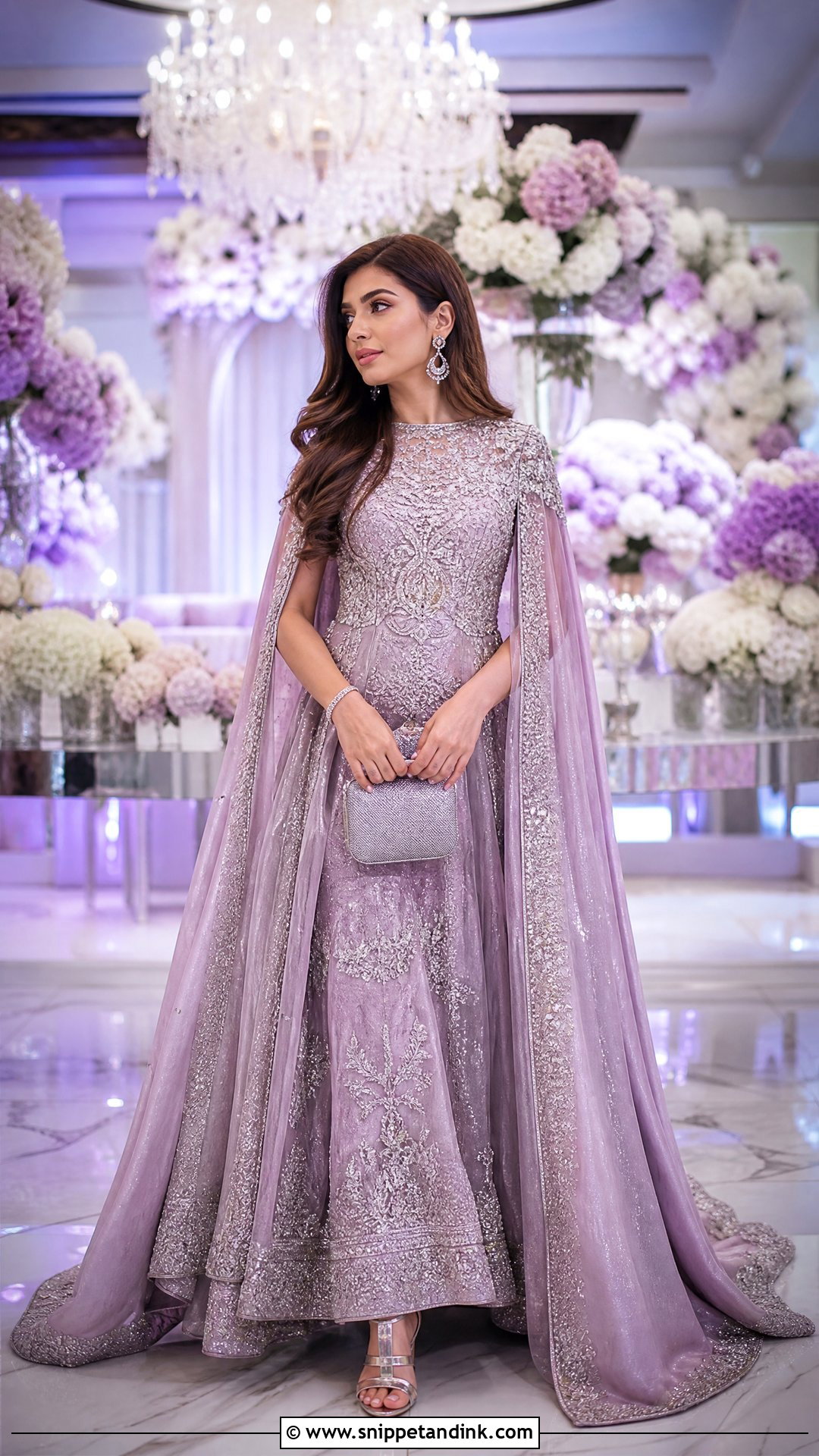 Lilac Pakistani Walima Gown - Snippet and Ink - 20 Wedding Dresses Pakistan