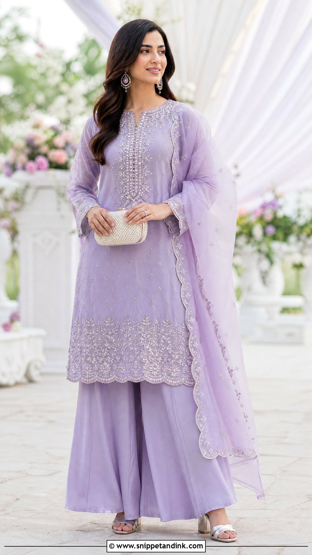 Lilac Palazzo Wedding Shalwar - Snippet and Ink - 20 Wedding Shalwar Design for Women Ideas