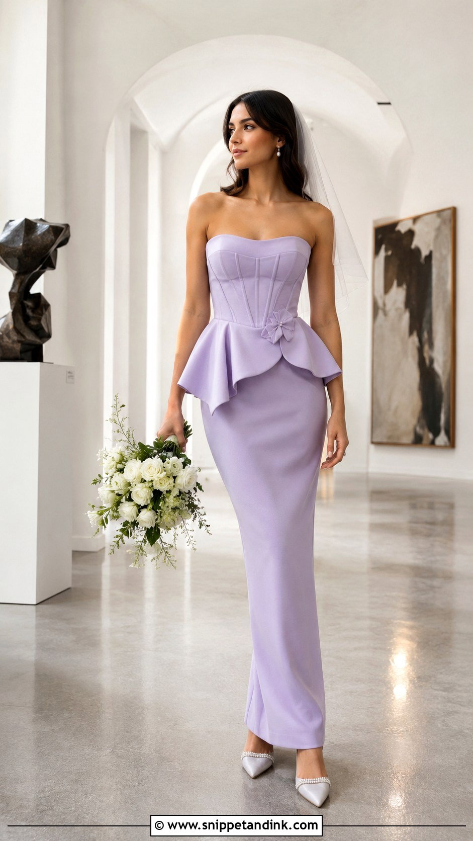 Lilac Peplum Bridal Dress - Snippet and Ink - 20 Lilac Bridal Dress Ideas